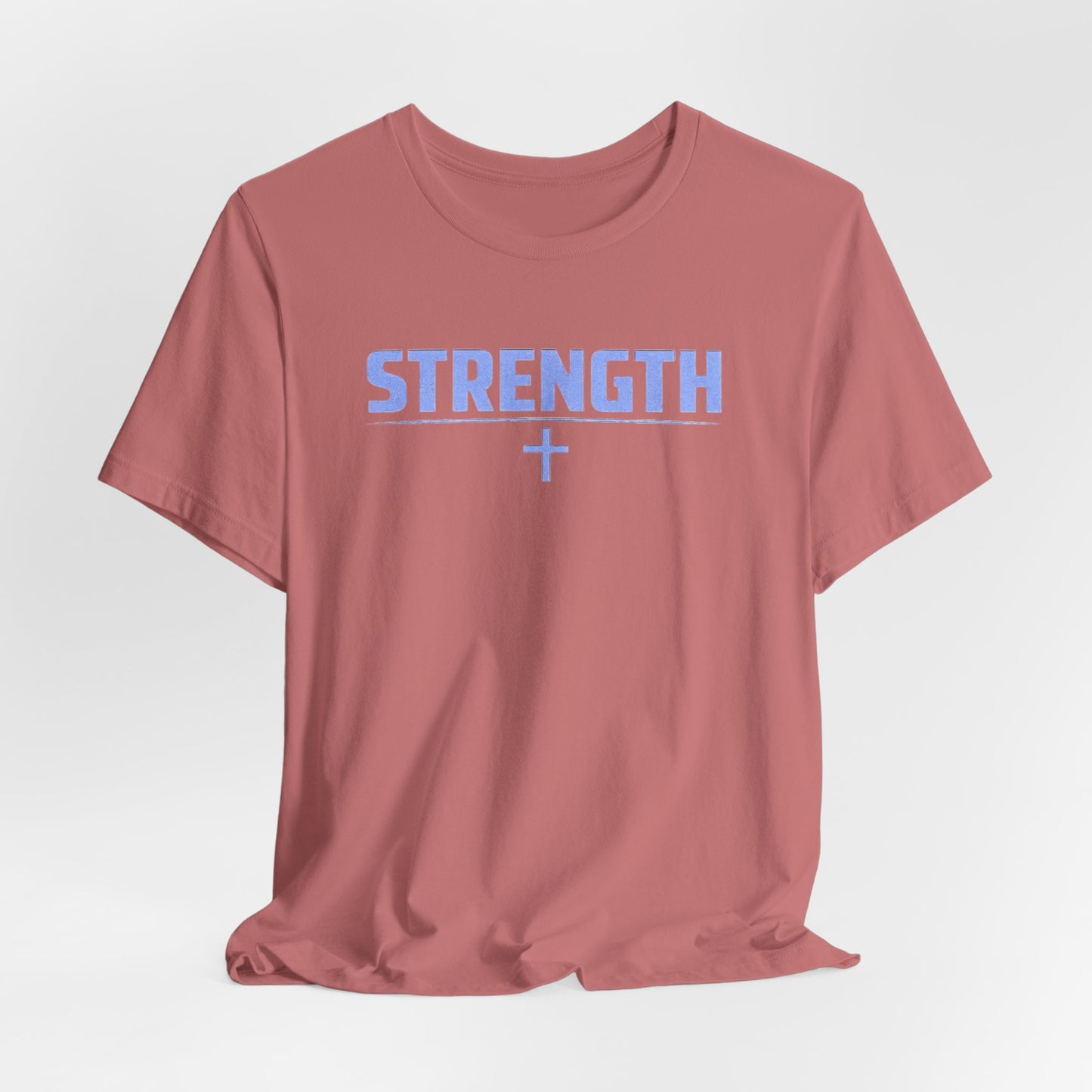 Strength with Cross Tee — Minimal Motivational Fitness Shirt