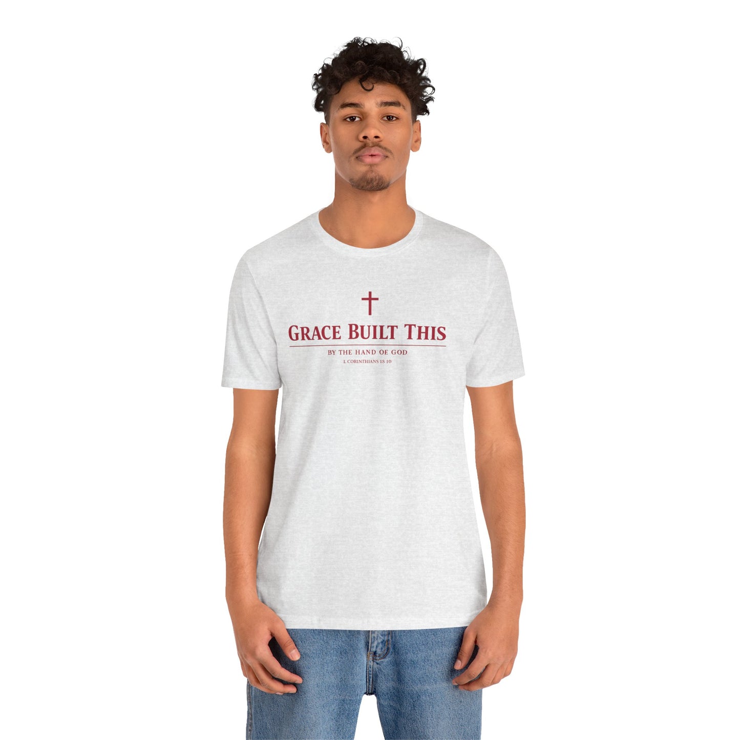 Grace Built This T-Shirt — Christian Faith Tee with Cross