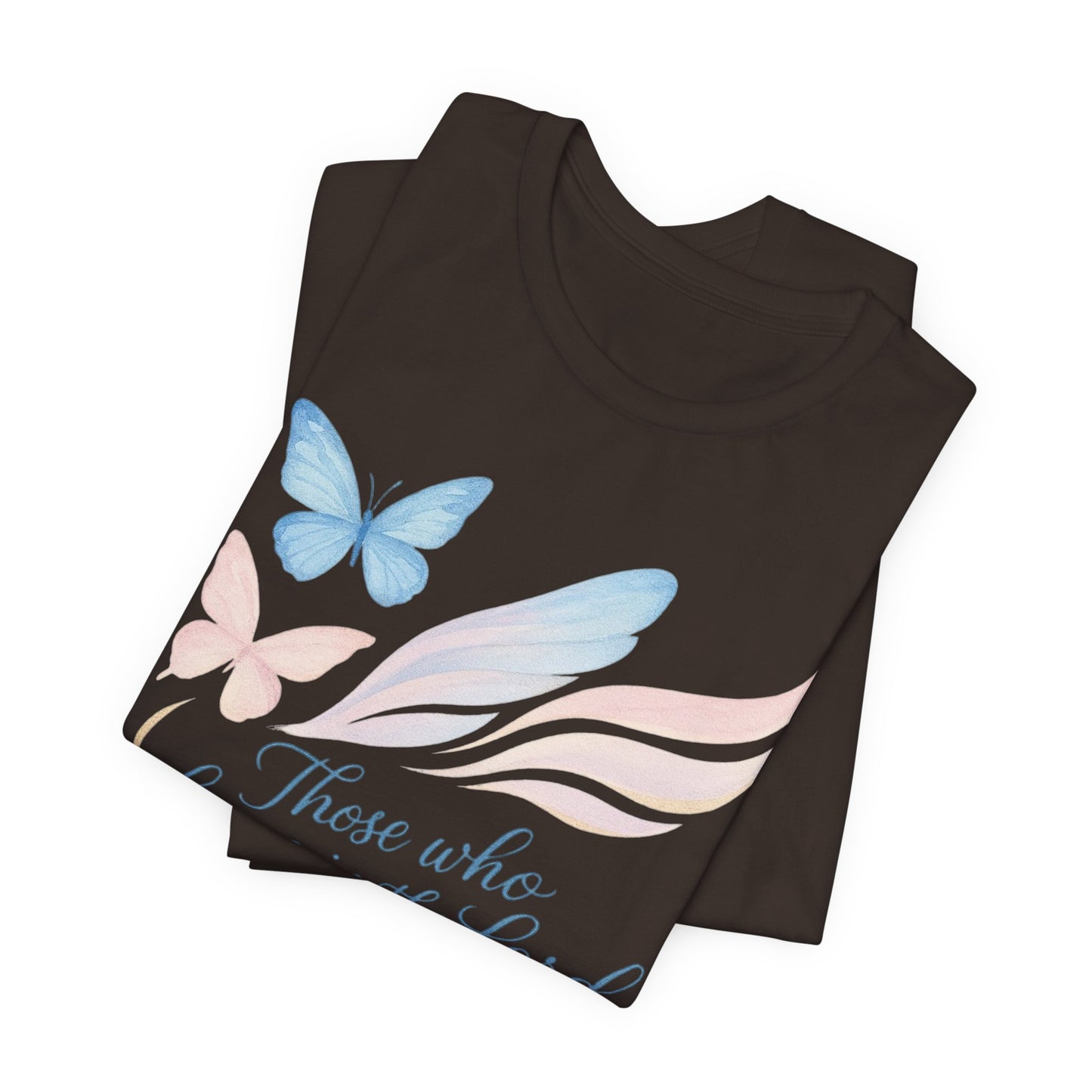 Inspirational Scripture T-Shirt – "Those Who Hope in the Lord" Isaiah 40:31, Pastel Butterflies