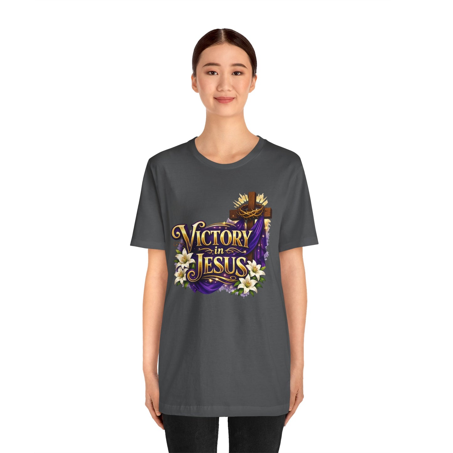 Victory In Jesus Christian T-Shirt — Cross Faith Tee