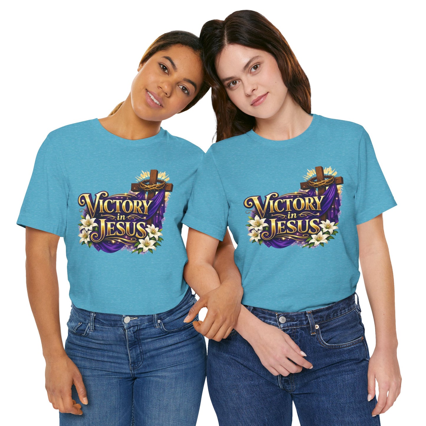 Victory In Jesus Christian T-Shirt — Cross Faith Tee