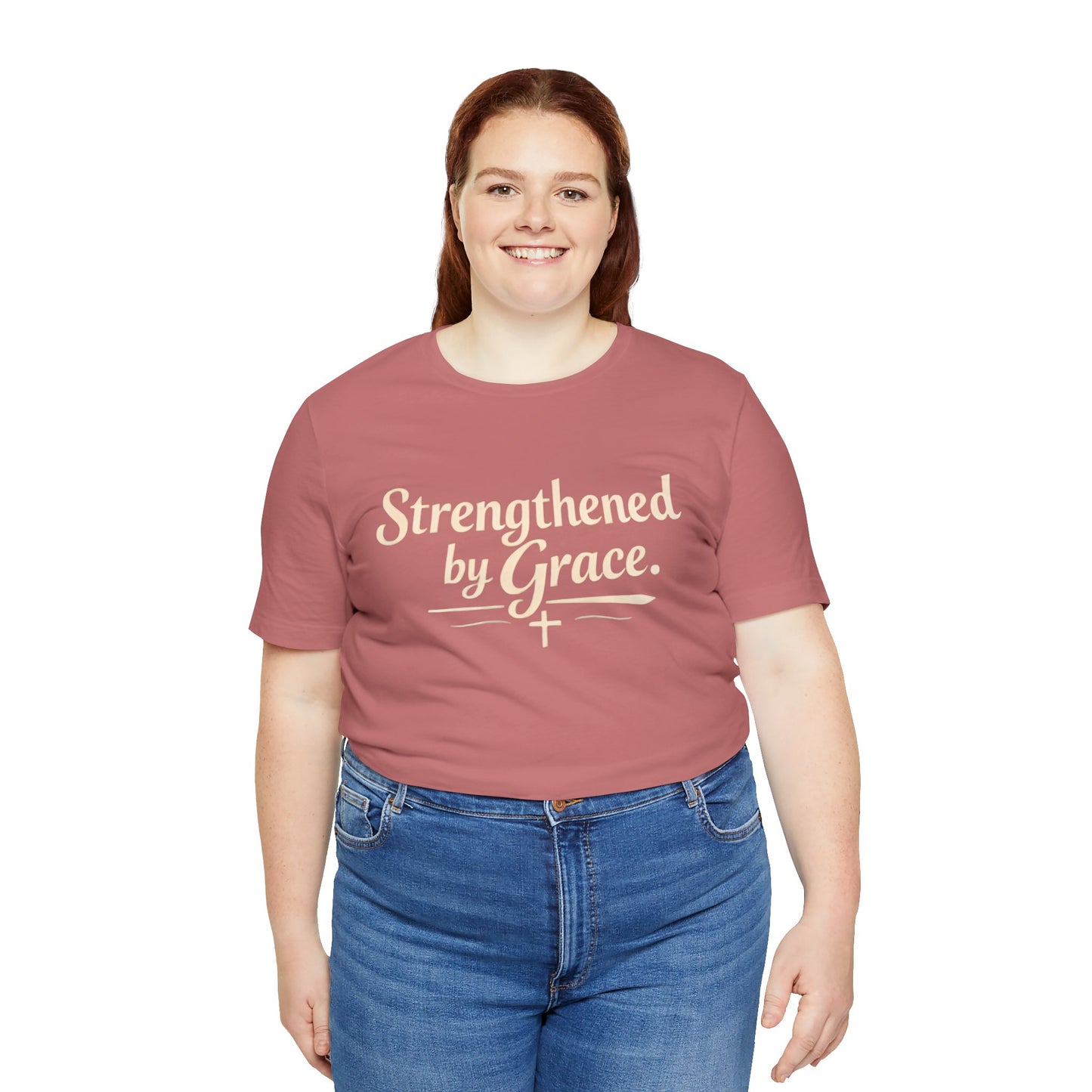 Strengthened by Grace T‑Shirt — Inspirational Faith Tee