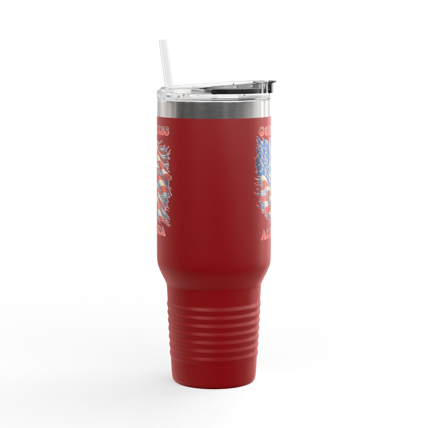 Insulated Travel Mug, 40oz "GOD BLESS AMERICA"