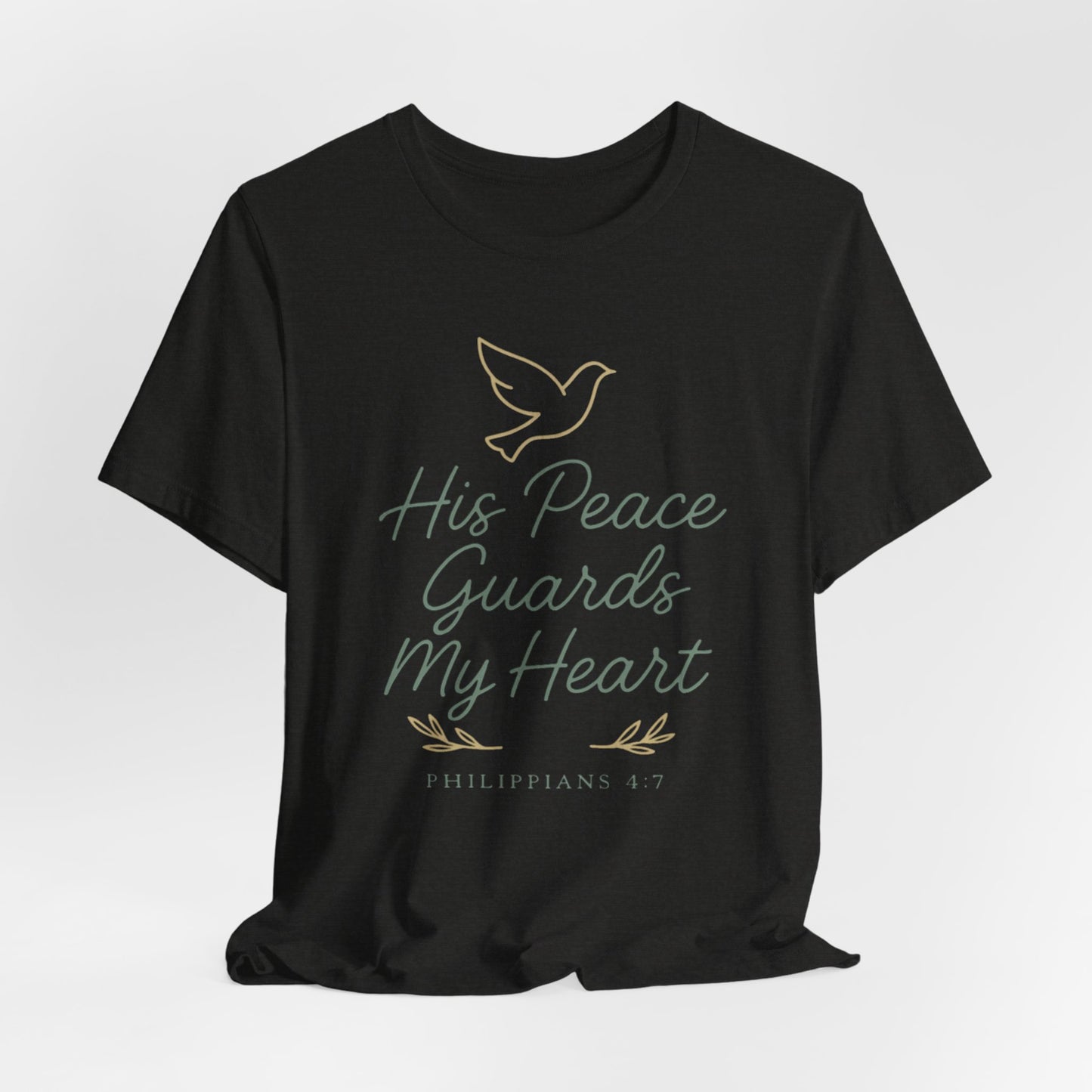 His Peace Guards My Heart Tee — Philippians 4:7 Christian Dove T-Shirt