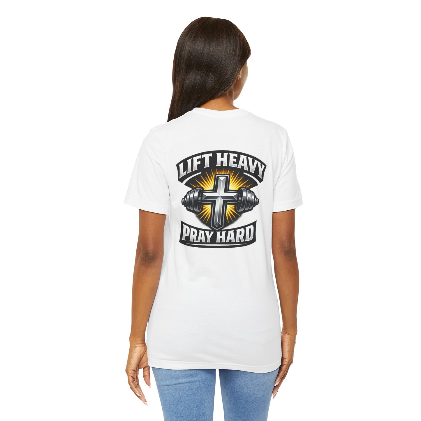 Lift Heavy Pray Hard T‑Shirt — Christian Fitness Gym Tee