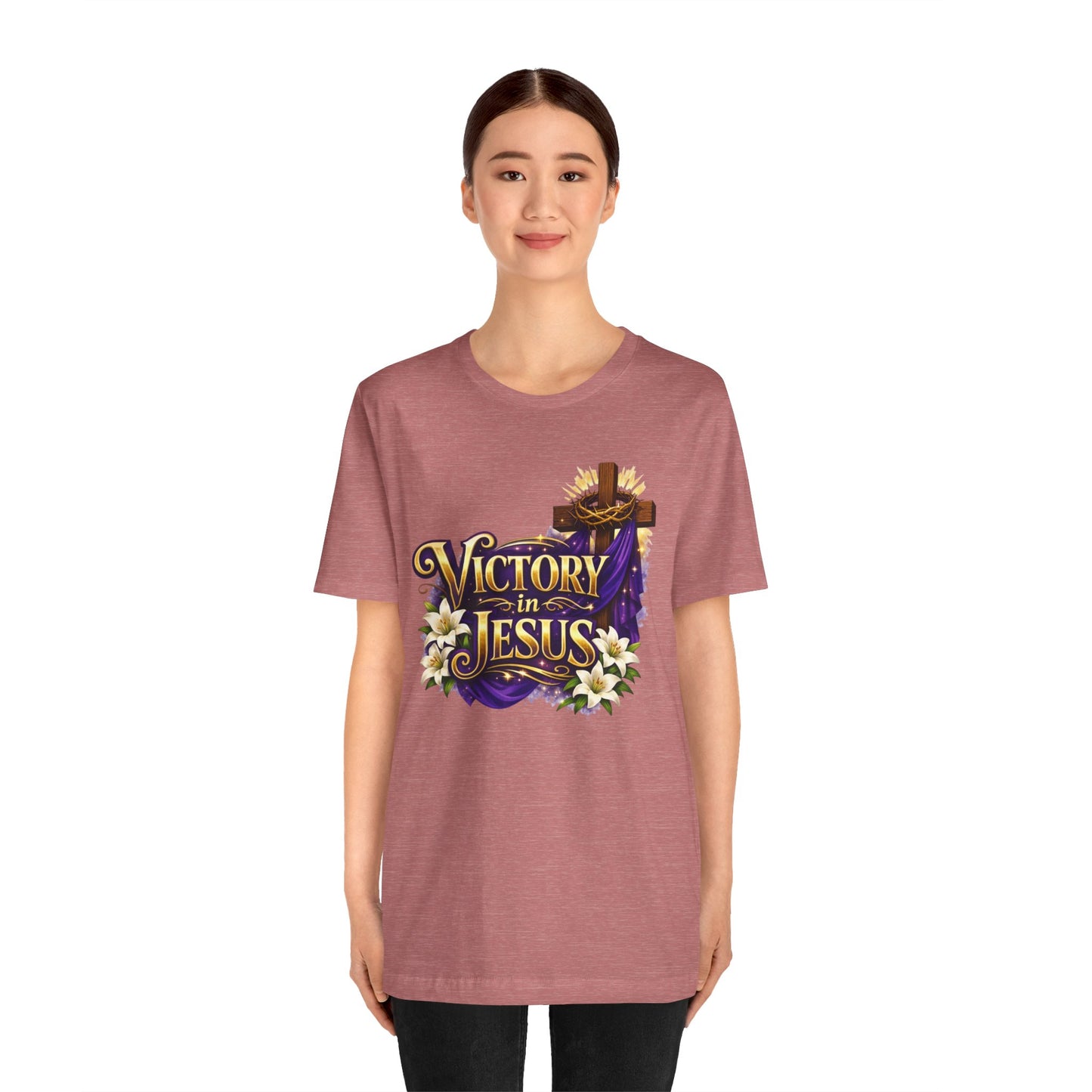 Victory In Jesus Christian T-Shirt — Cross Faith Tee