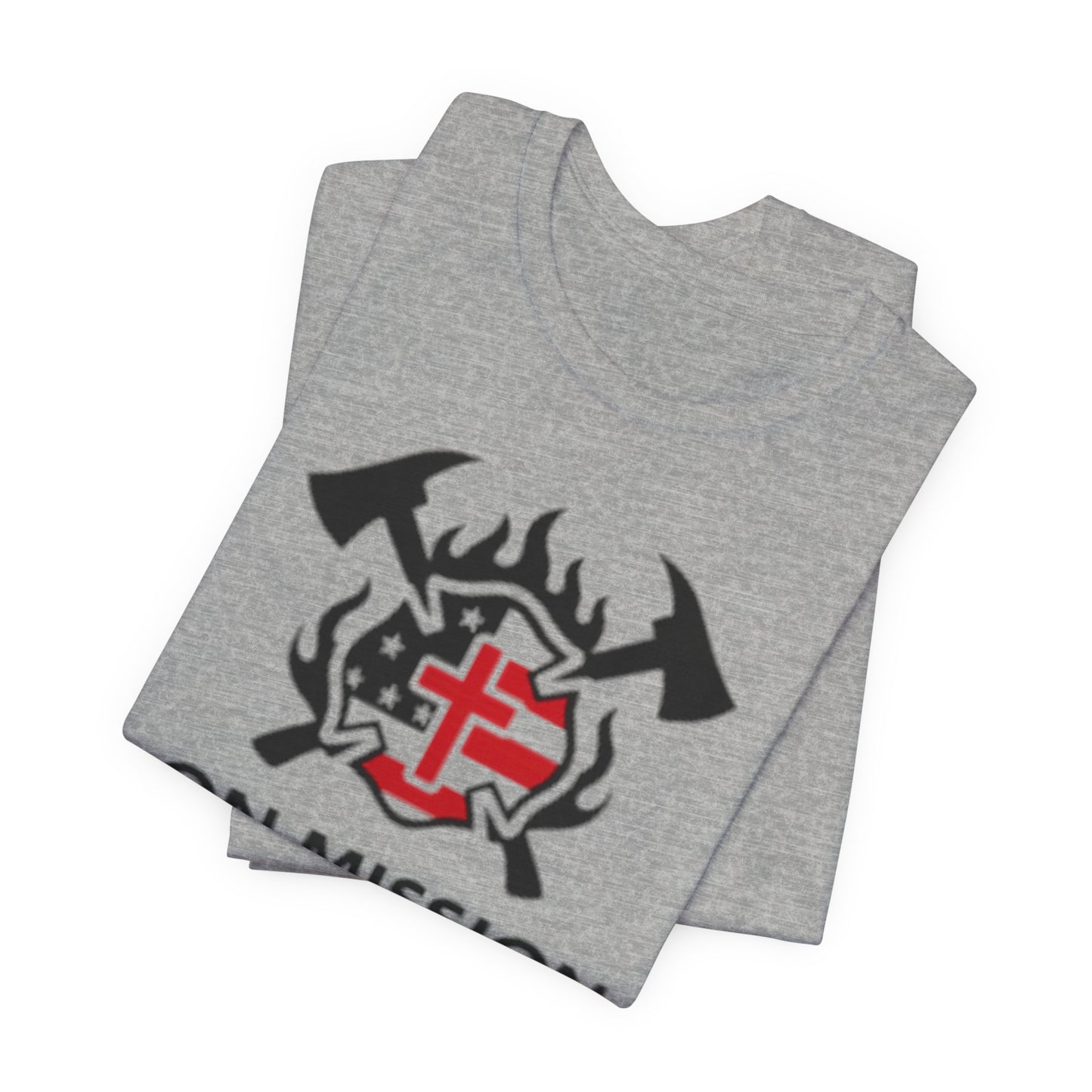 On Mission Christian Cross & American Flag T‑Shirt