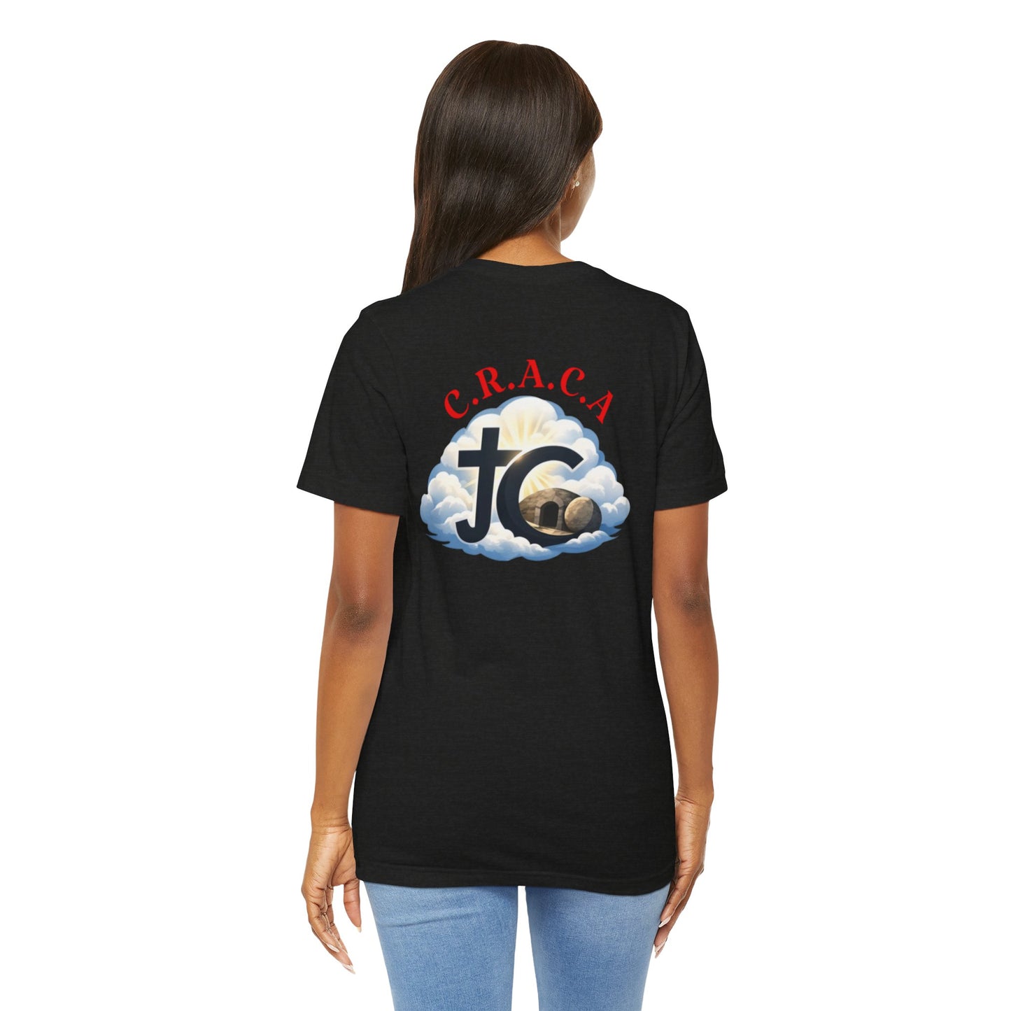 Christian JC Cross Tee — CRACA (Crucified.Risen.And.Coming.Again) Graphic T‑Shirt
