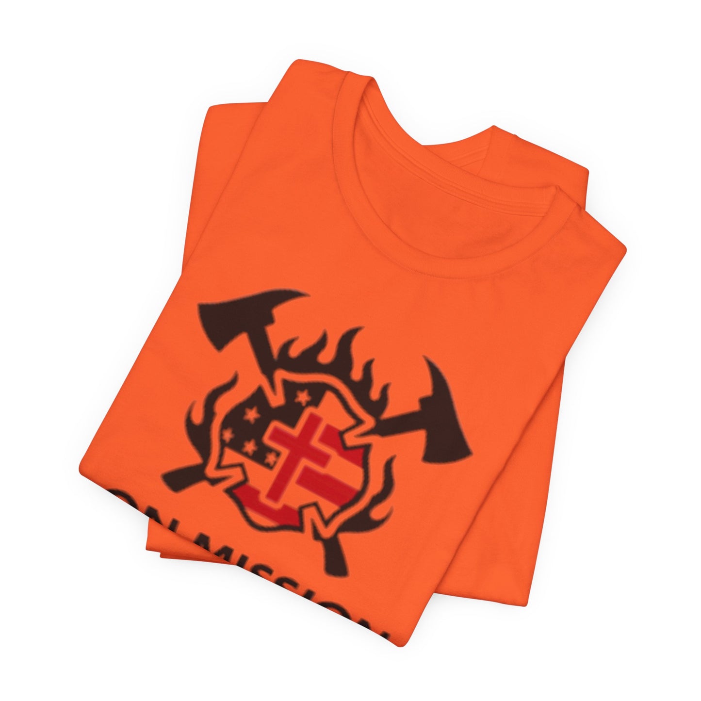On Mission Christian Cross & American Flag T‑Shirt