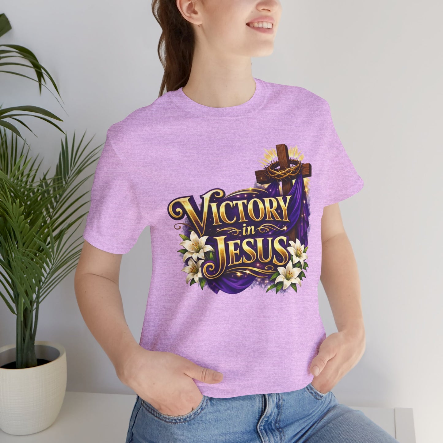 Victory In Jesus Christian T-Shirt — Cross Faith Tee