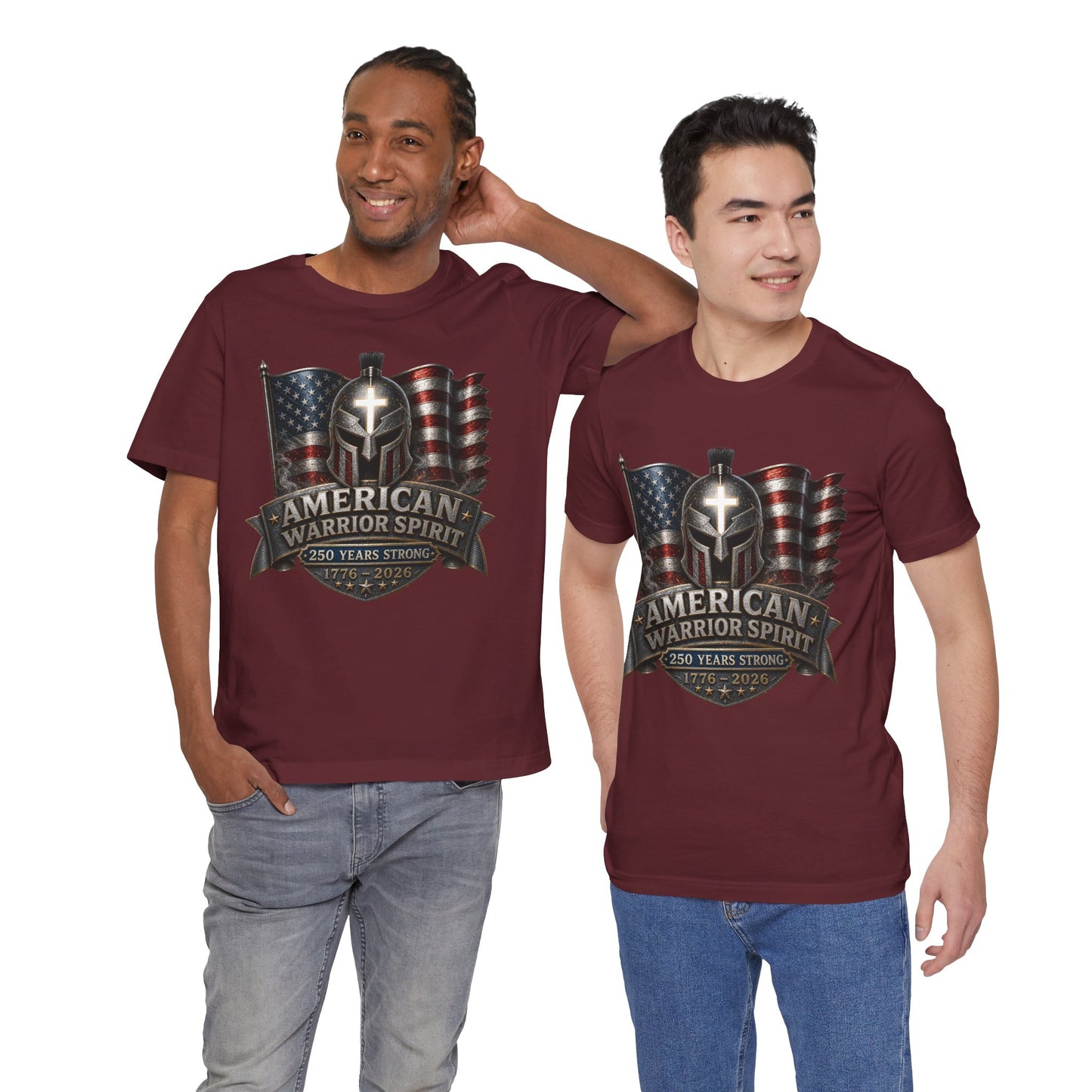 American Warrior Spirit T-Shirt – Patriotic 250 Years Strong Tee (1776–2026)