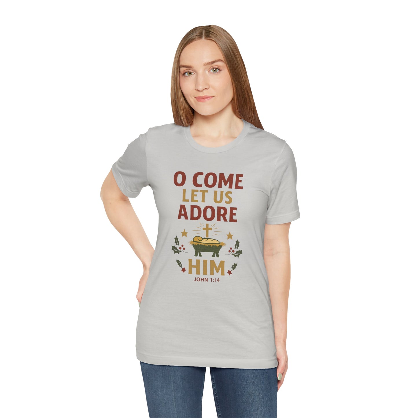 O Come Let Us Adore Him Christmas T-Shirt