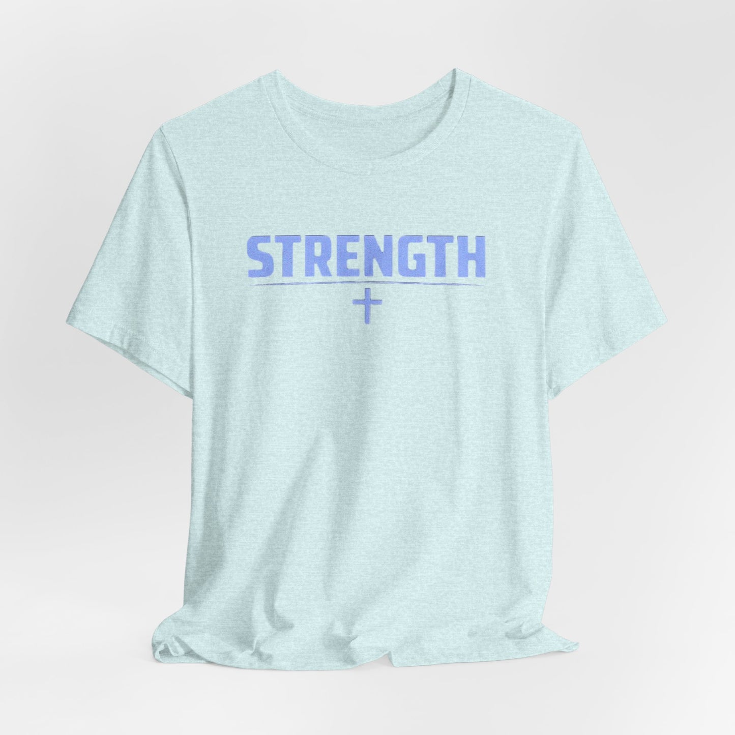 Strength with Cross Tee — Minimal Motivational Fitness Shirt