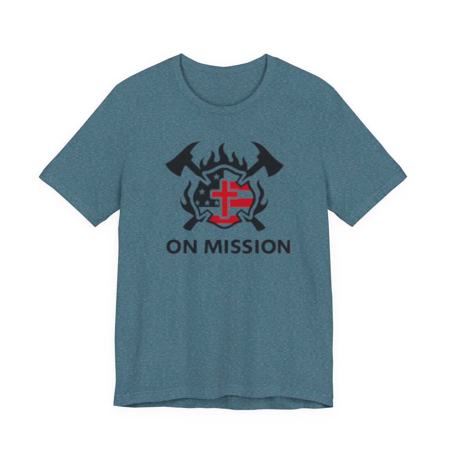 On Mission Christian Cross & American Flag T‑Shirt