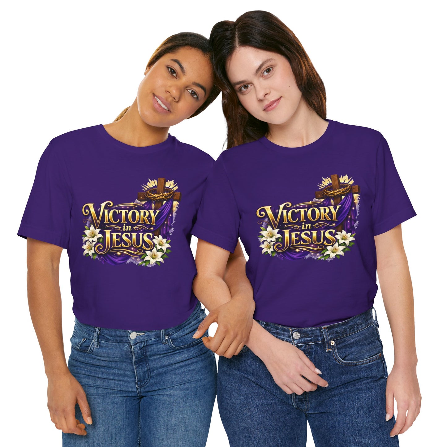 Victory In Jesus Christian T-Shirt — Cross Faith Tee