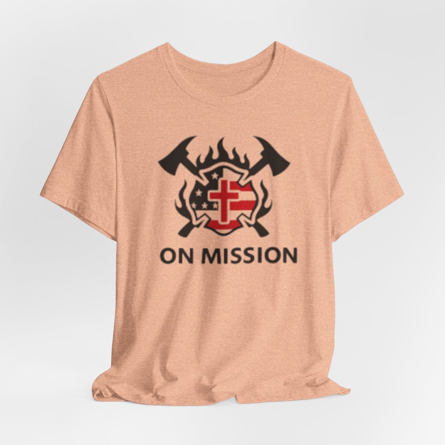 On Mission Christian Cross & American Flag T‑Shirt