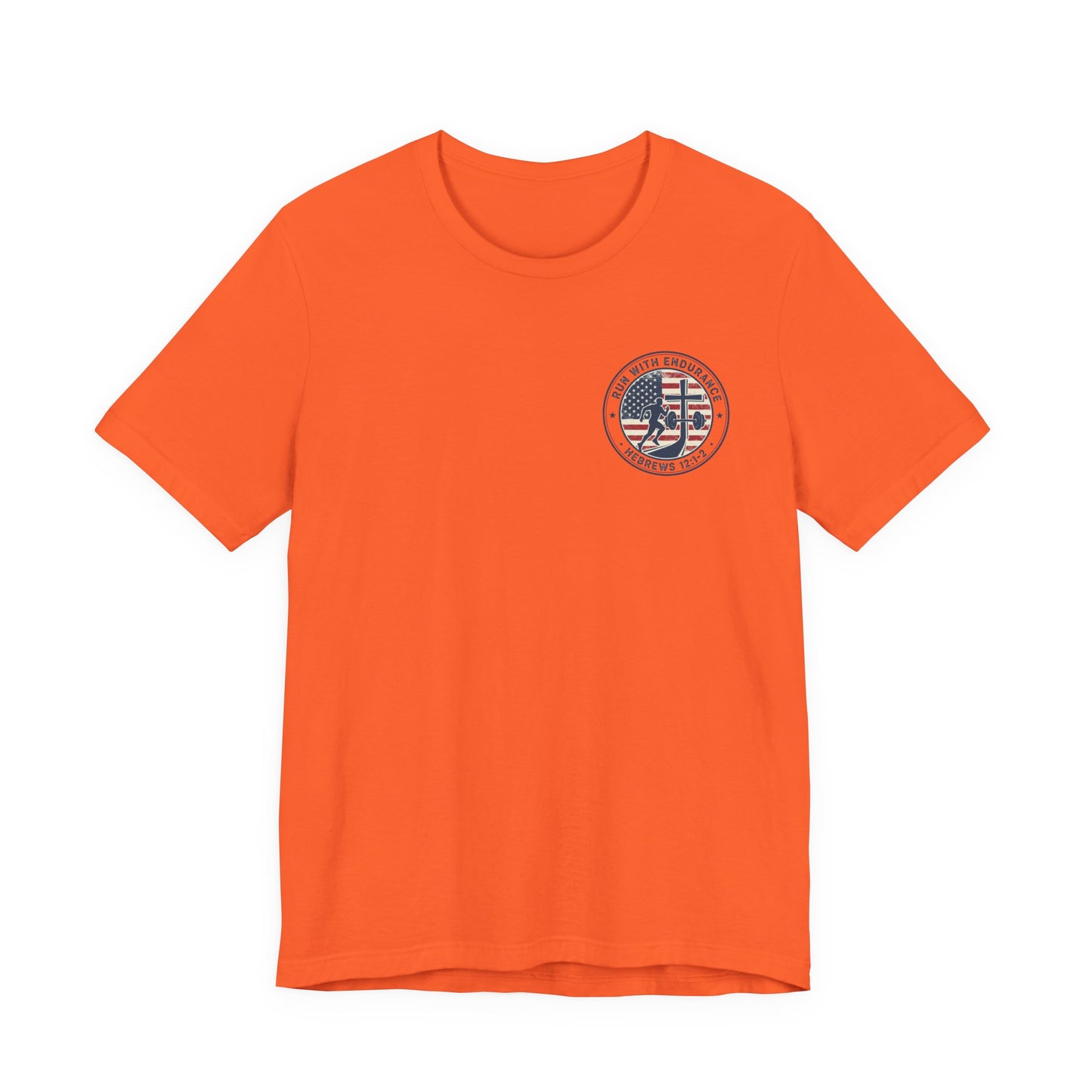 Hebrews 12:1-2 'Run With Endurance' T-Shirt — Inspirational Christian Tee