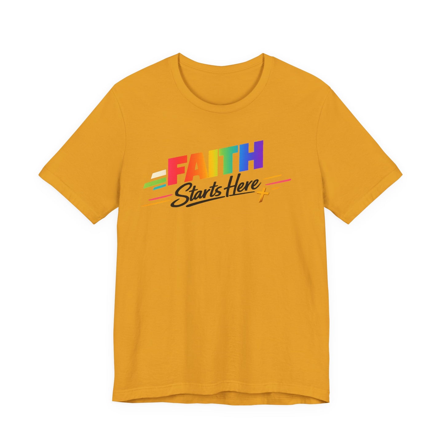 Faith Starts Here Rainbow Tee