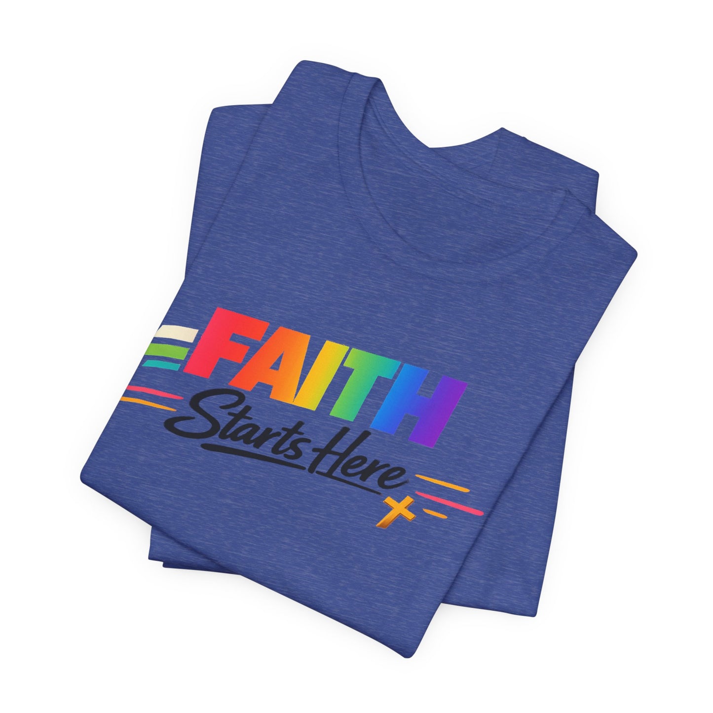 Faith Starts Here Rainbow Tee