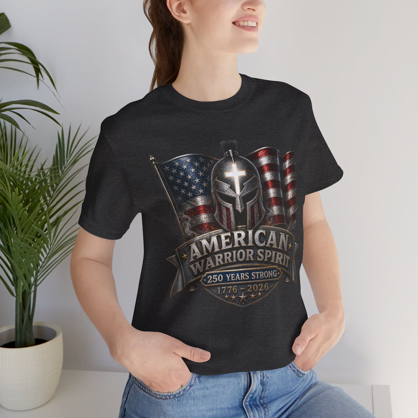 American Warrior Spirit T-Shirt – Patriotic 250 Years Strong Tee (1776–2026)