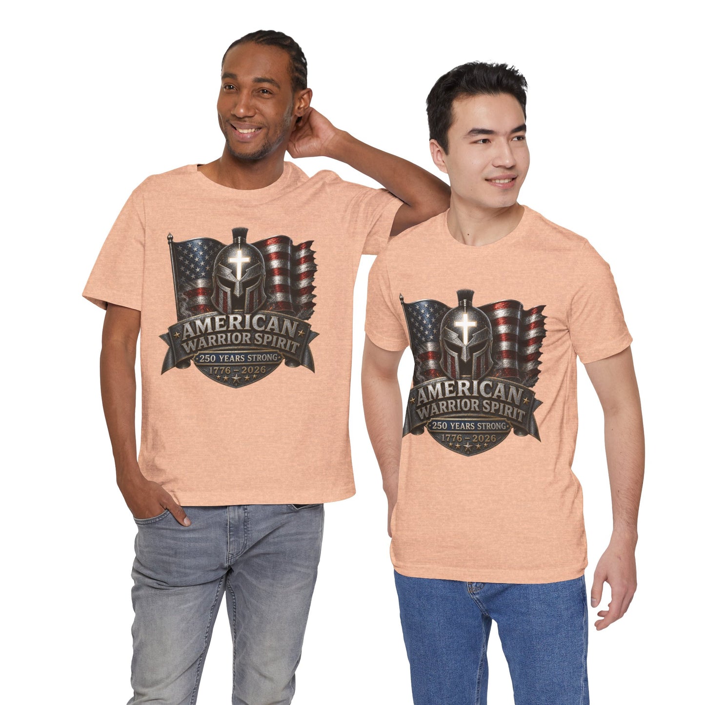 American Warrior Spirit T-Shirt – Patriotic 250 Years Strong Tee (1776–2026)