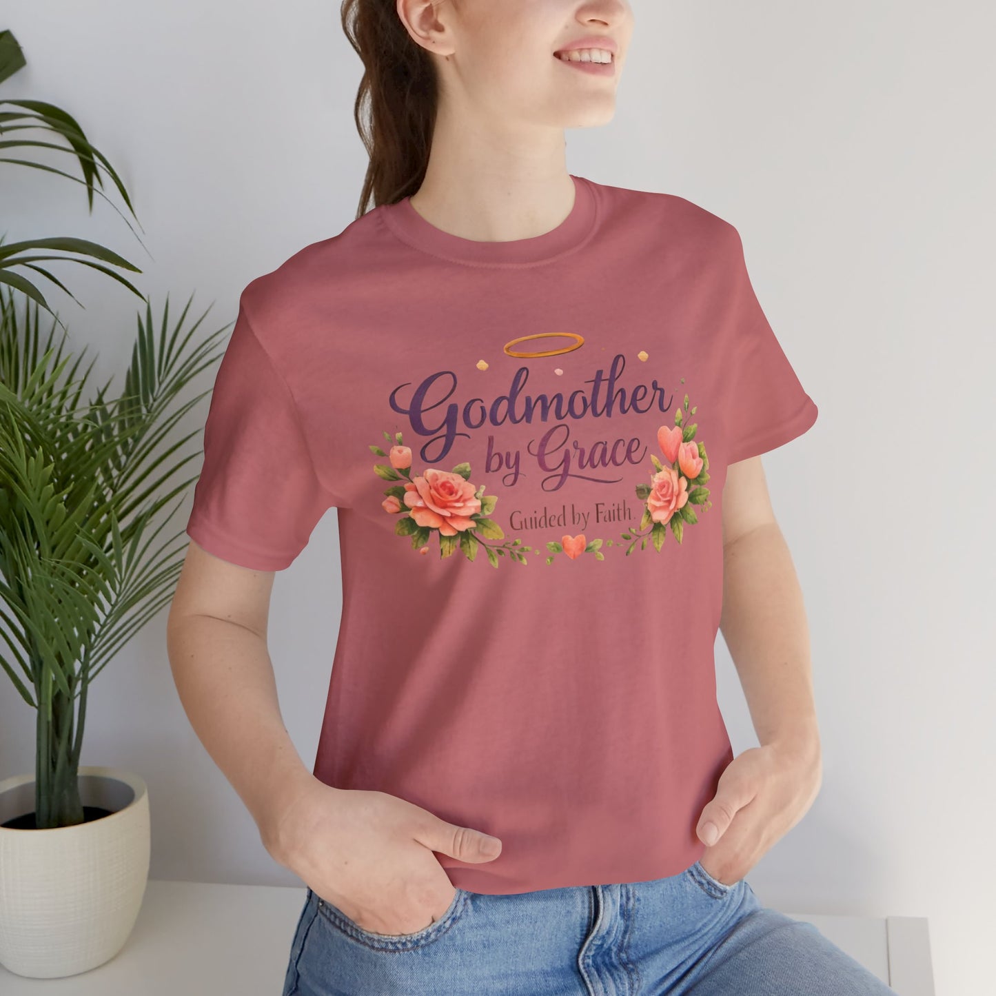 Godmother by Grace Floral Tee — 'Guided by Faith' Godmother T-Shirt