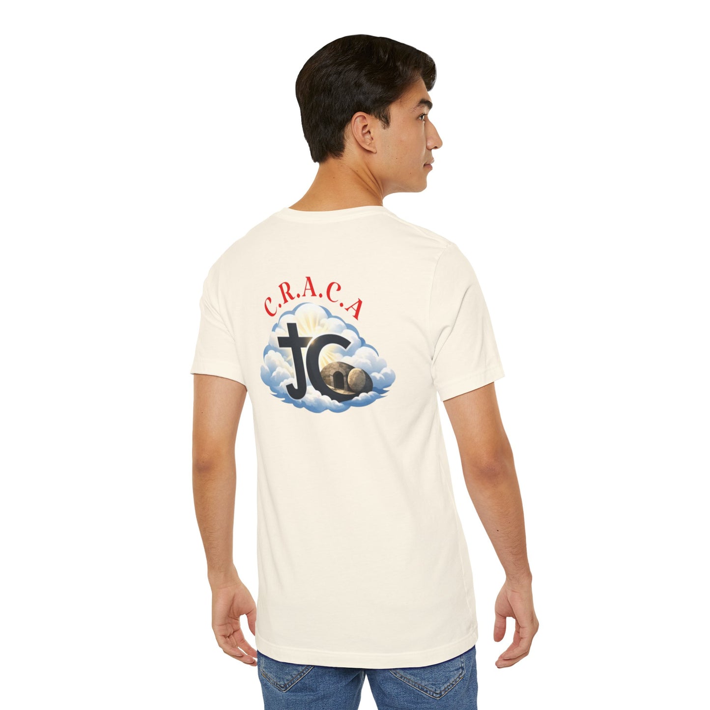 Christian JC Cross Tee — CRACA (Crucified.Risen.And.Coming.Again) Graphic T‑Shirt