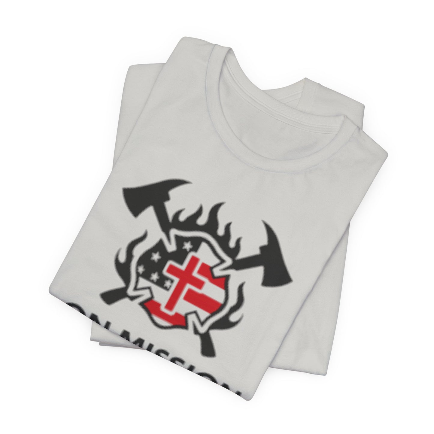 On Mission Christian Cross & American Flag T‑Shirt