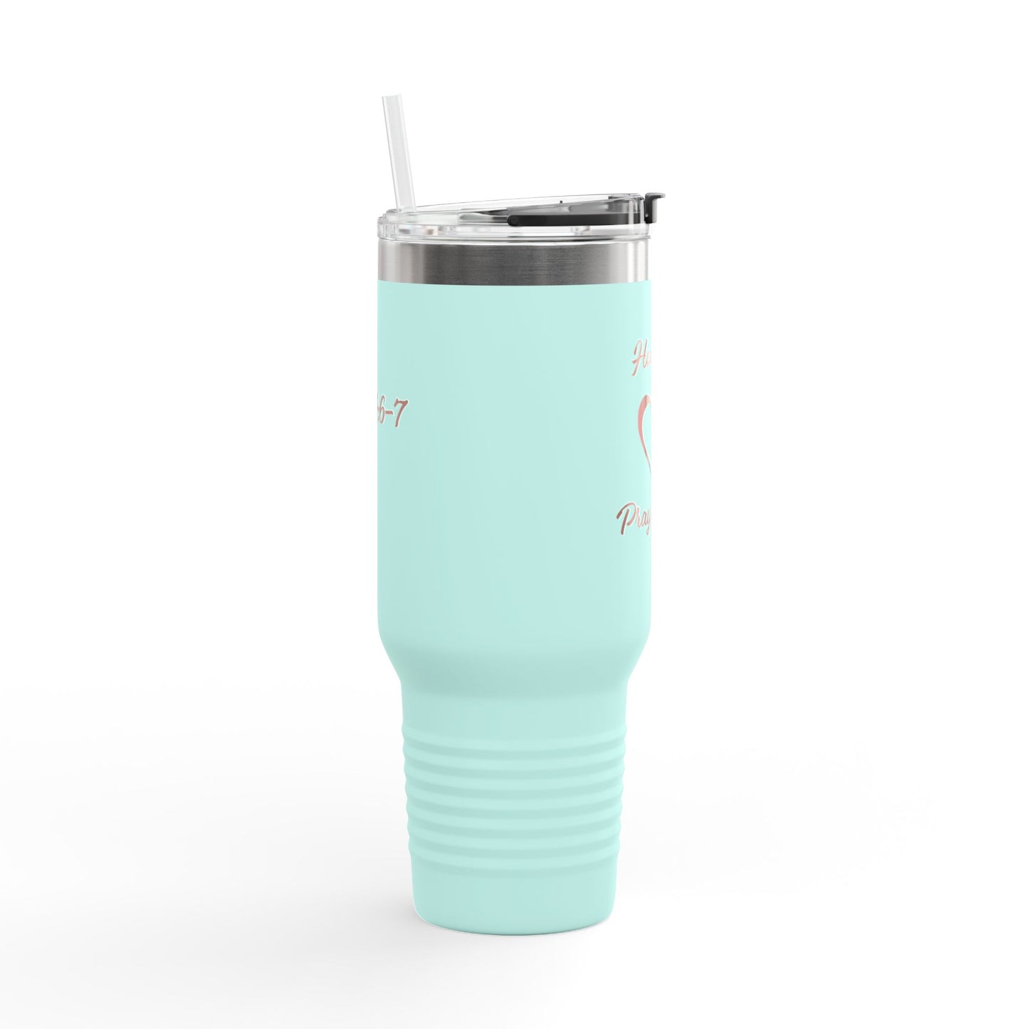 Travel Mug - "How can I pray for you" with Heart and Praying Hands Design