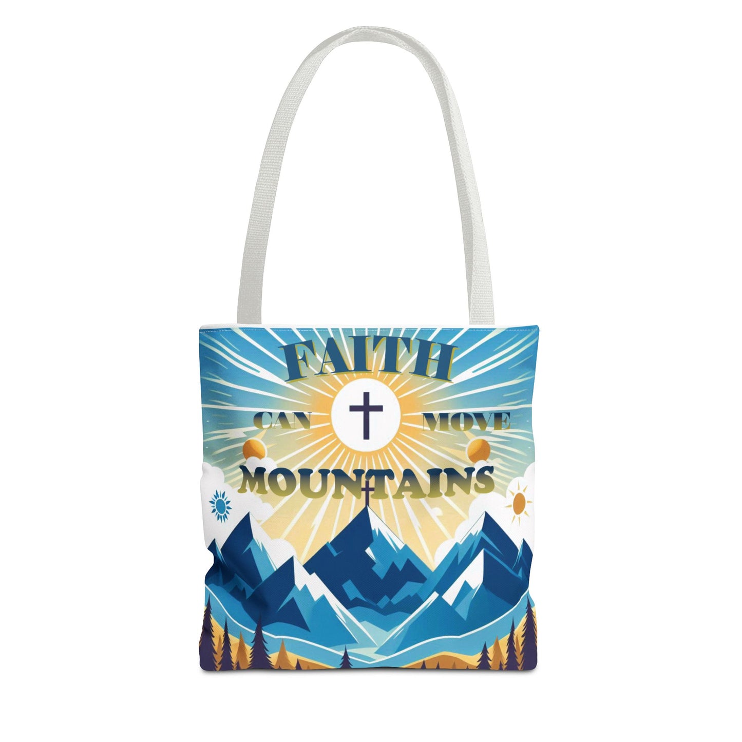 "FAITH CAN MOVE MOUNTAINS" Tote Bag (AOP)