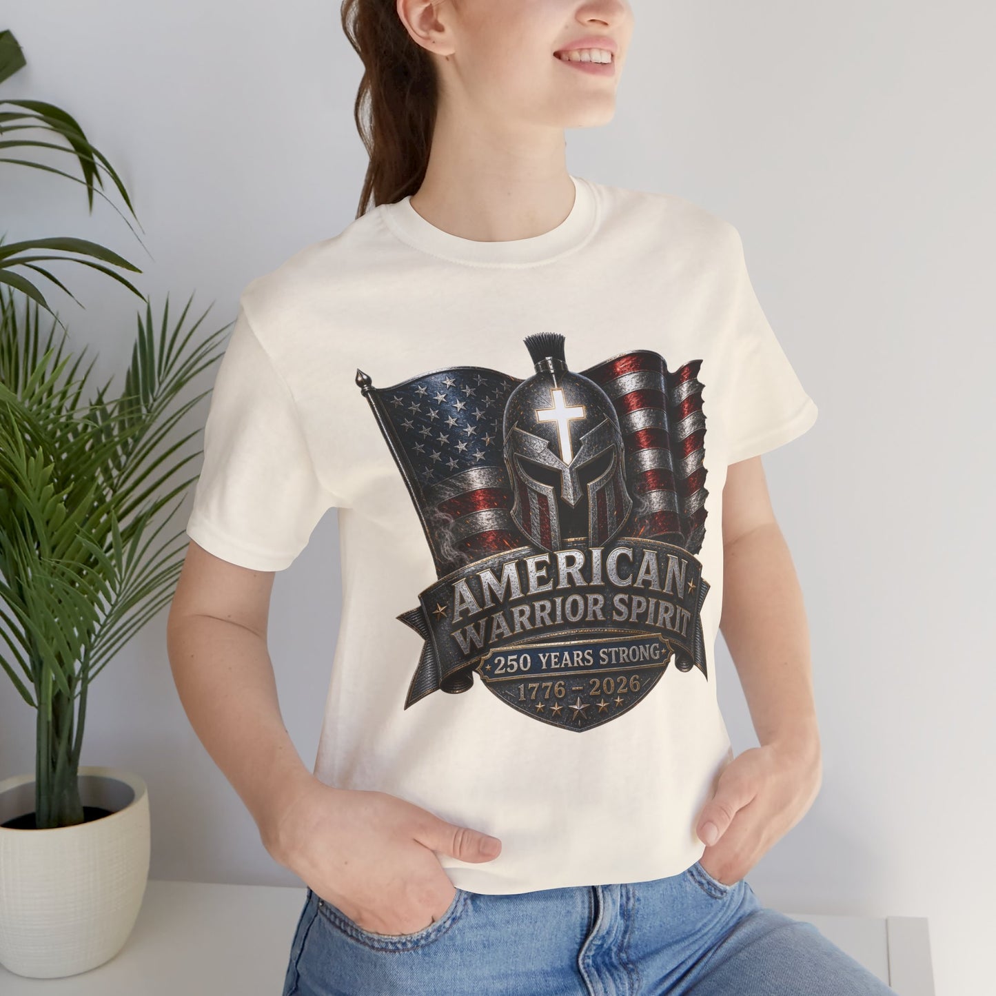 American Warrior Spirit T-Shirt – Patriotic 250 Years Strong Tee (1776–2026)