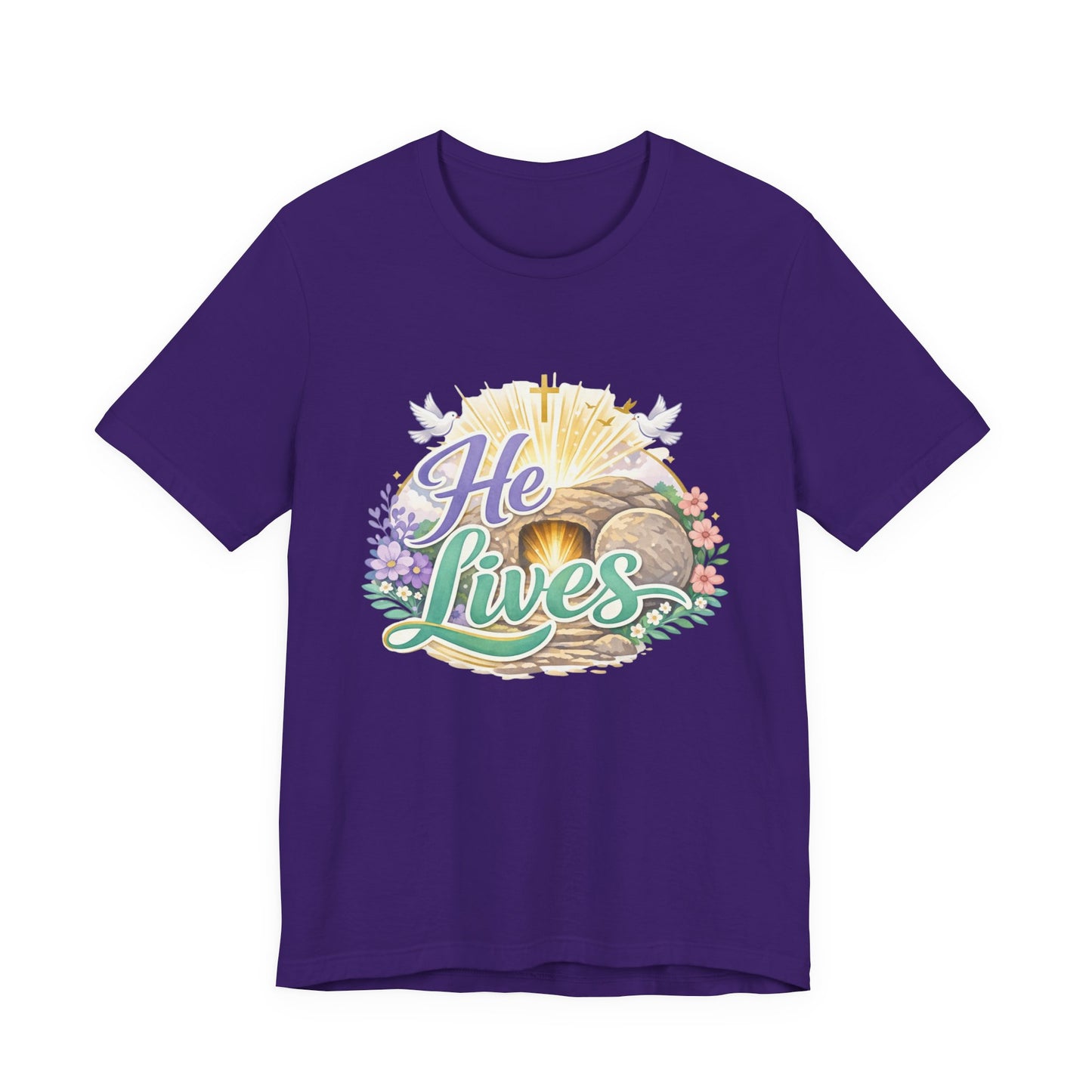 He Lives Jesus Tomb Tee — Christian Easter T‑Shirt