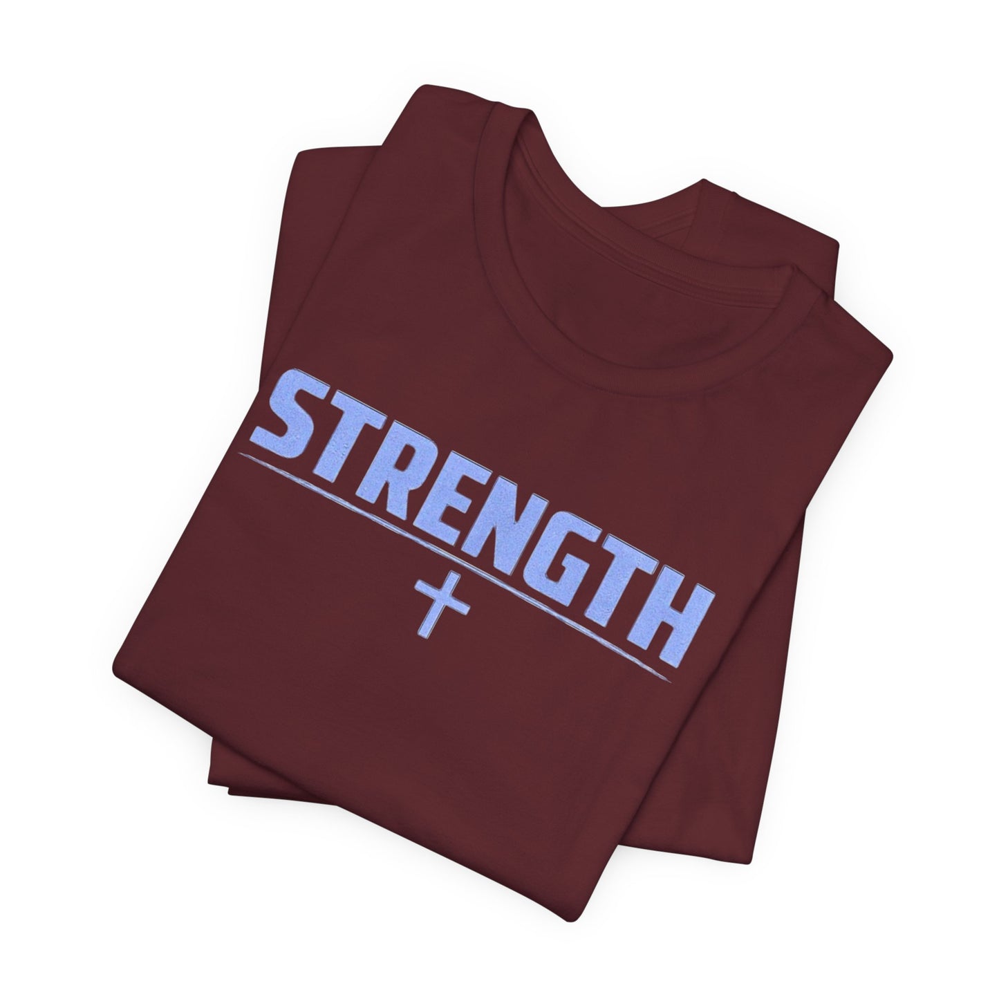Strength with Cross Tee — Minimal Motivational Fitness Shirt