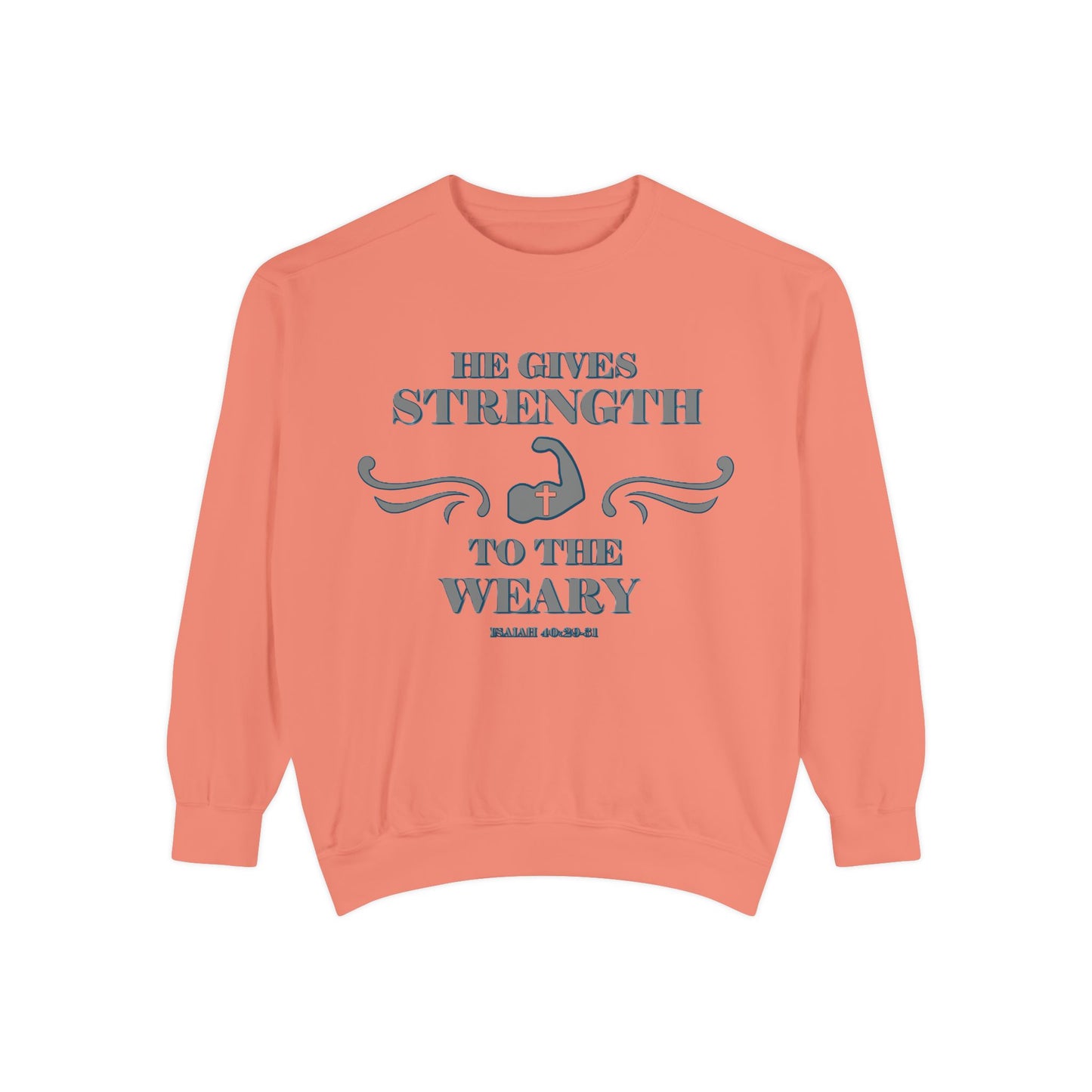 Bible Verse Isaiah 40:29-31 Unisex Sweatshirt 'He Gives Strength to the Weary'