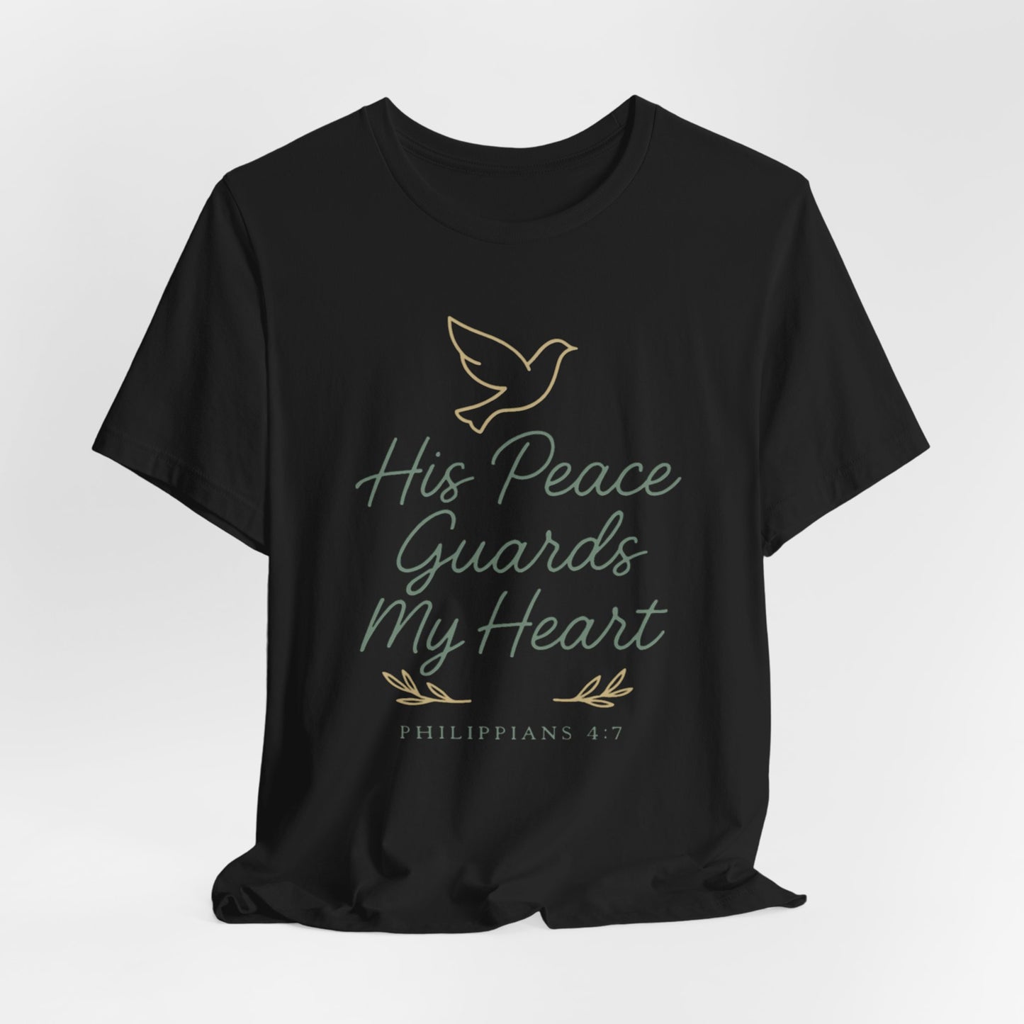 His Peace Guards My Heart Tee — Philippians 4:7 Christian Dove T-Shirt