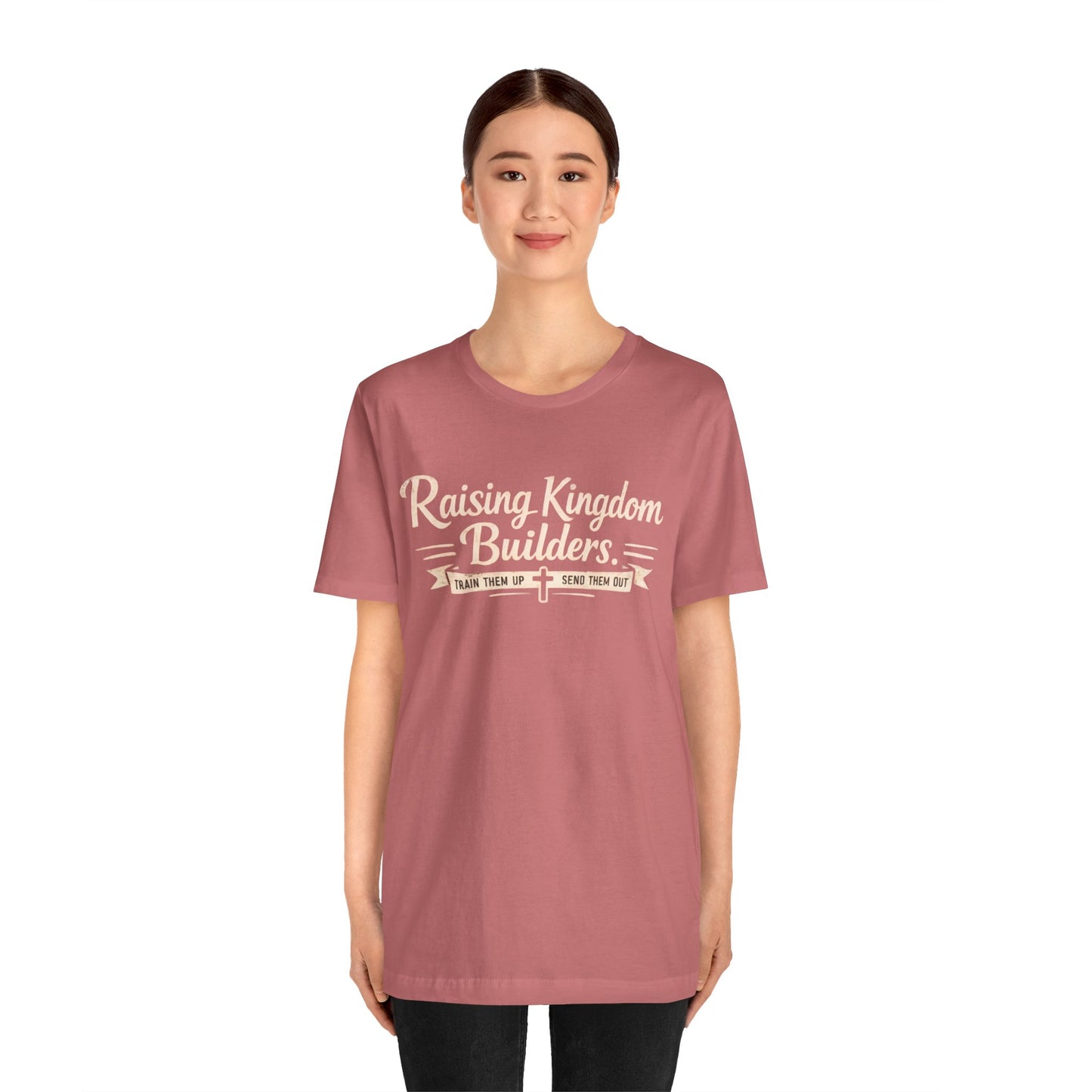 Raising Kingdom Builders Tee – Train Them Up, Send Them Out Christian Youth T-Shirt