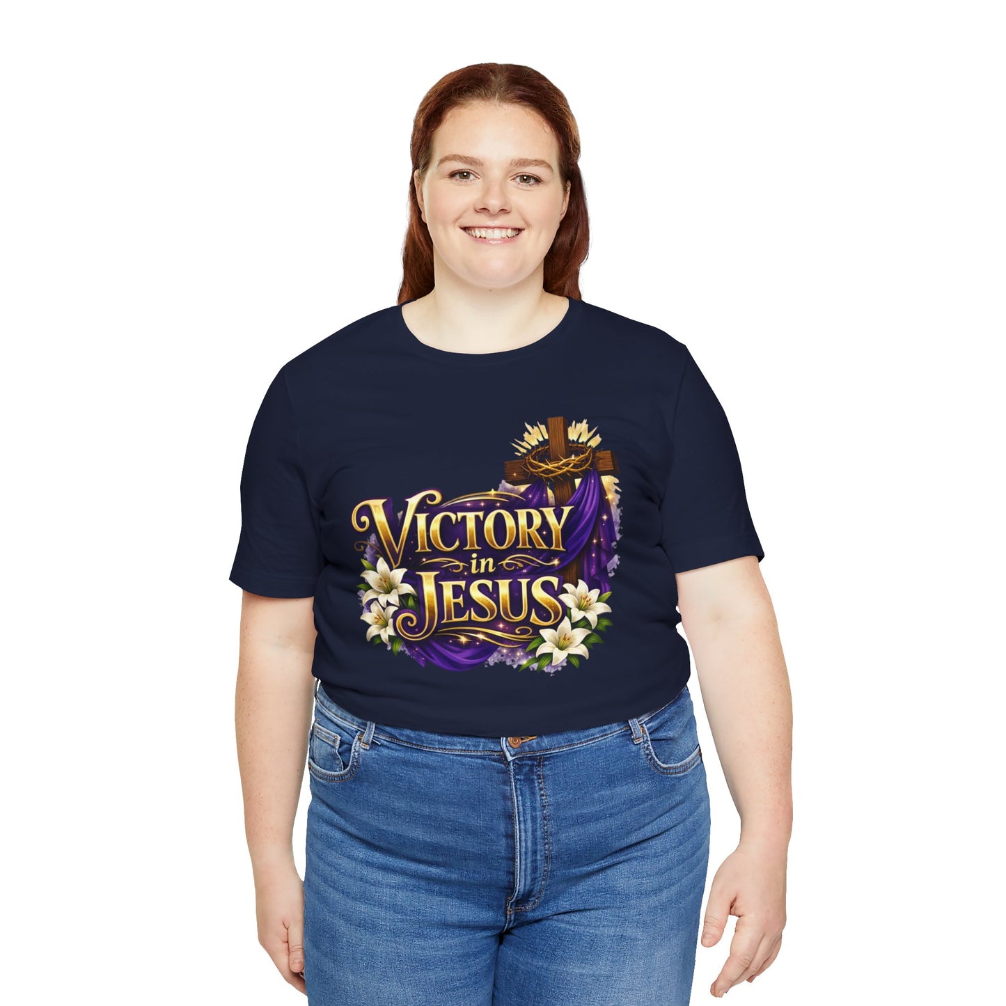 Victory In Jesus Christian T-Shirt — Cross Faith Tee