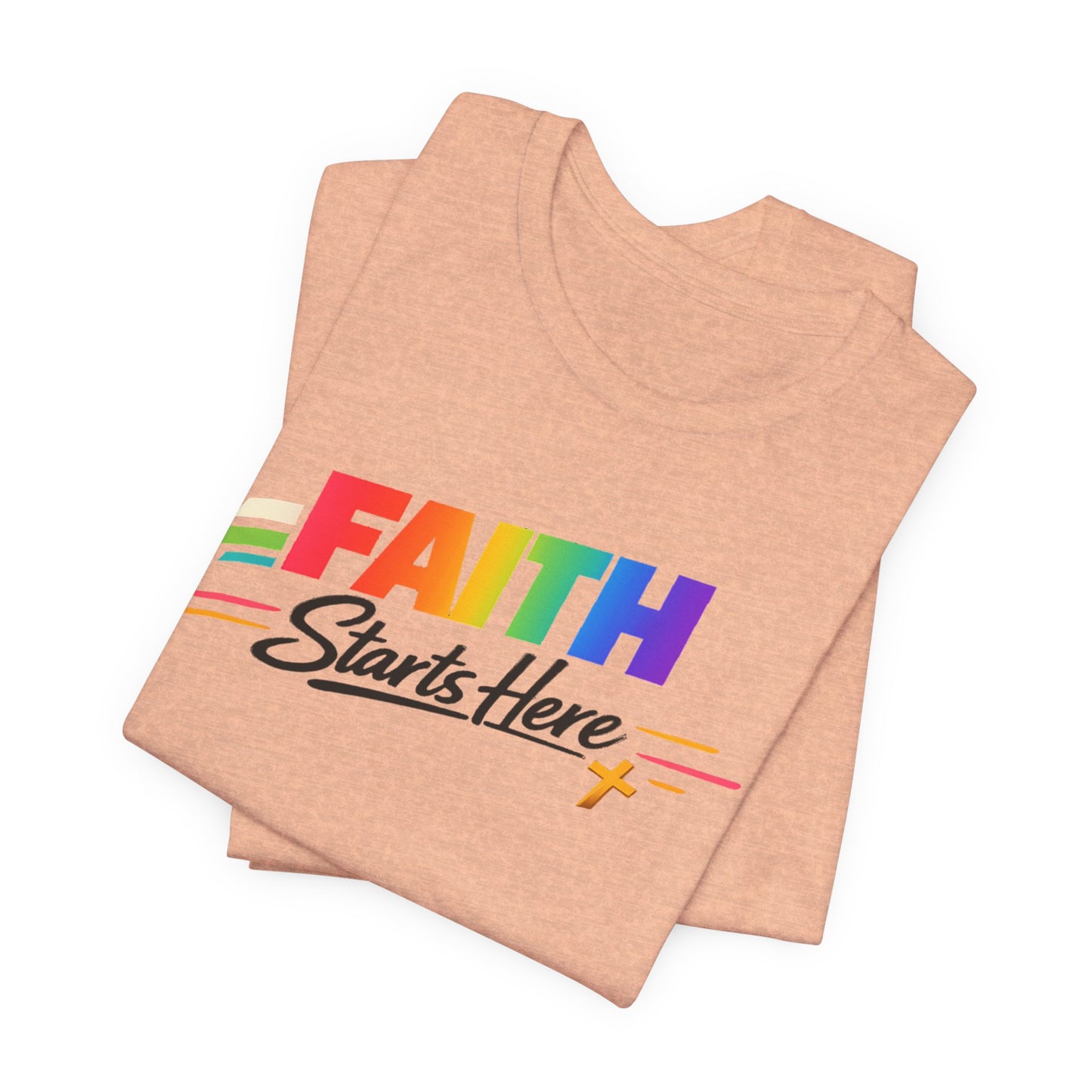 Faith Starts Here Rainbow Tee