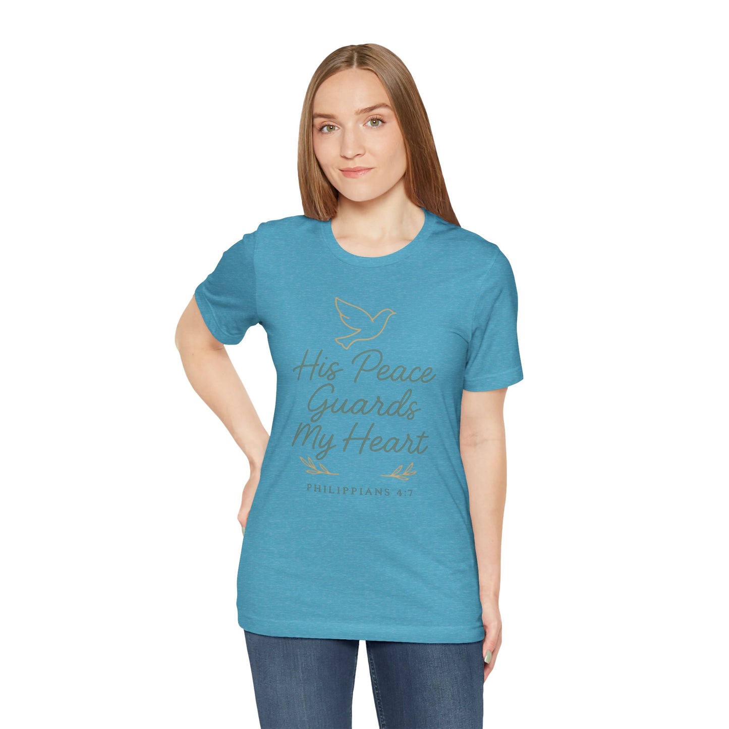 His Peace Guards My Heart Tee — Philippians 4:7 Christian Dove T-Shirt