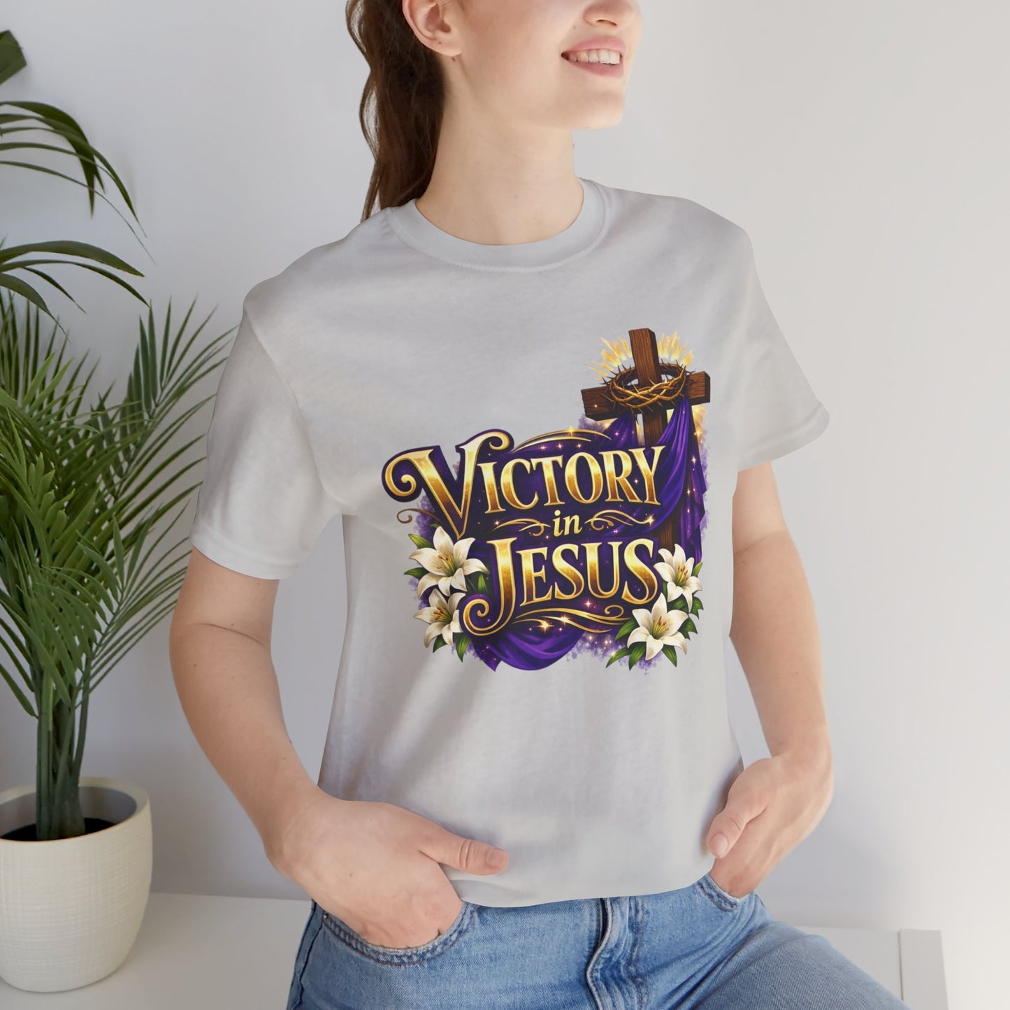 Victory In Jesus Christian T-Shirt — Cross Faith Tee