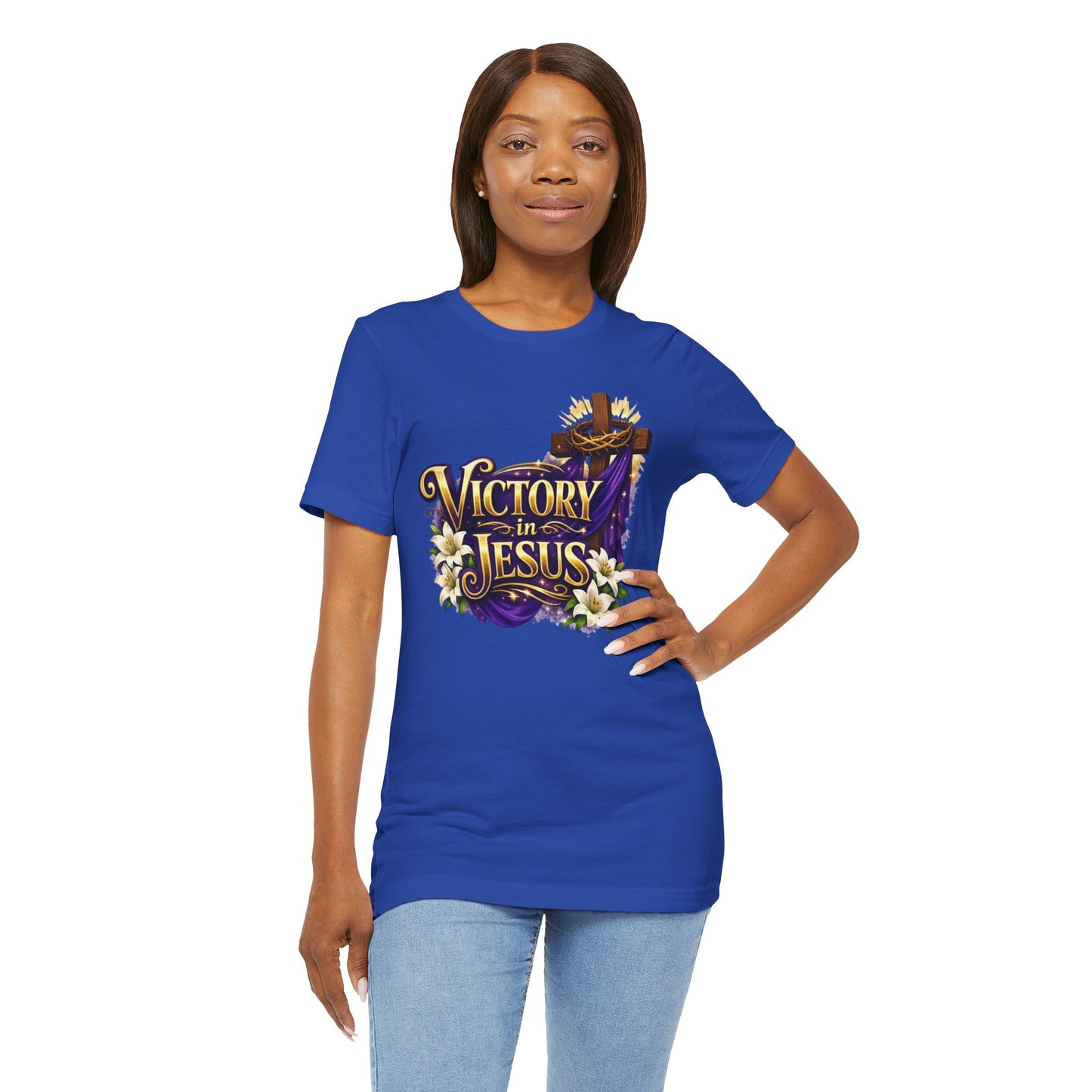 Victory In Jesus Christian T-Shirt — Cross Faith Tee