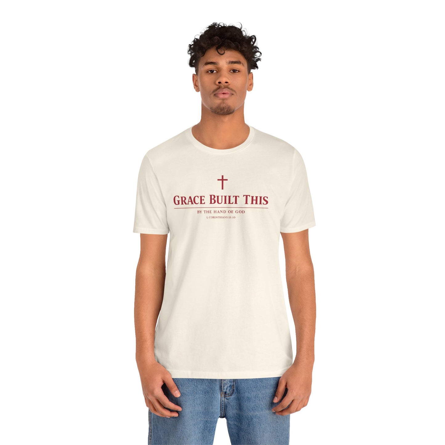 Grace Built This T-Shirt — Christian Faith Tee with Cross