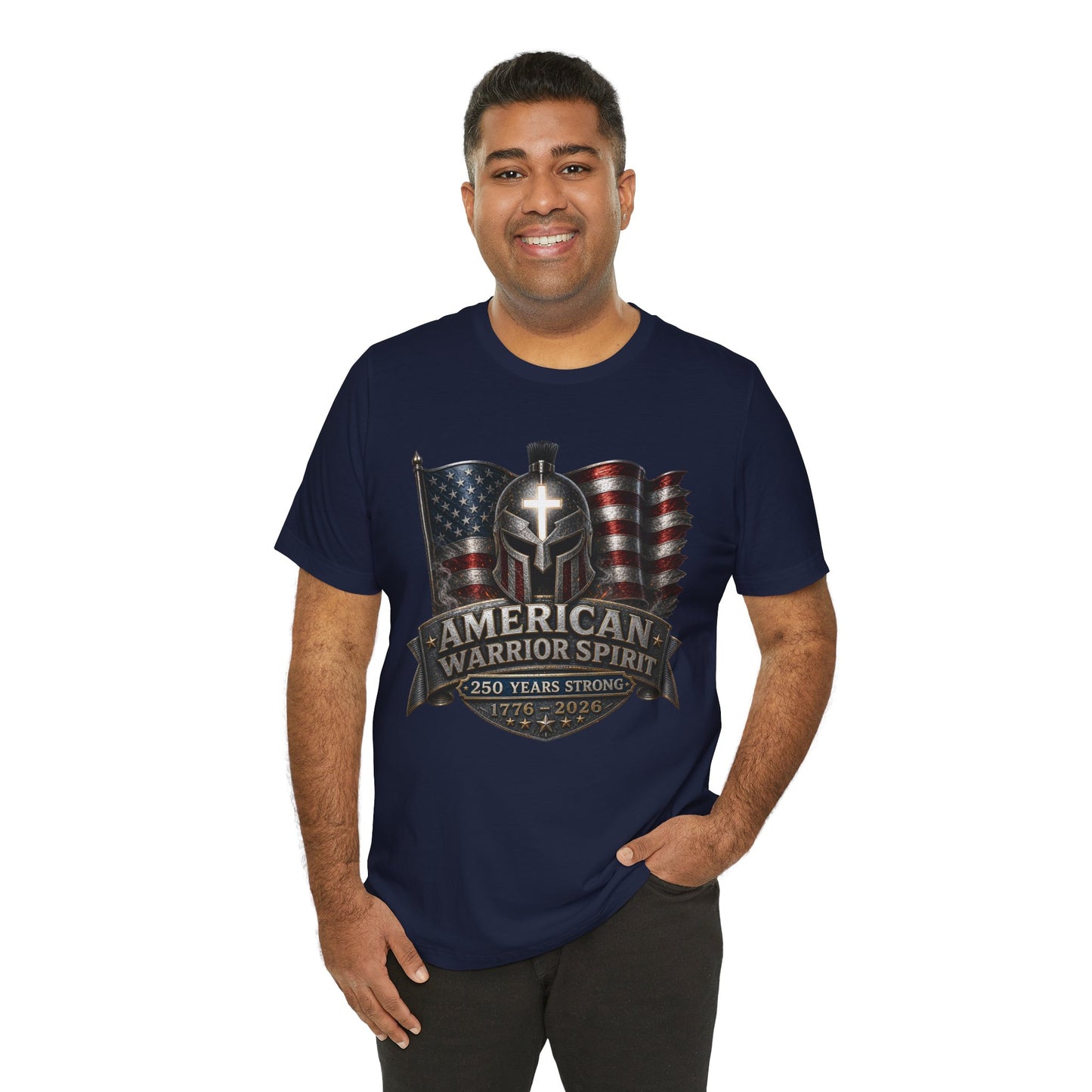 American Warrior Spirit T-Shirt – Patriotic 250 Years Strong Tee (1776–2026)
