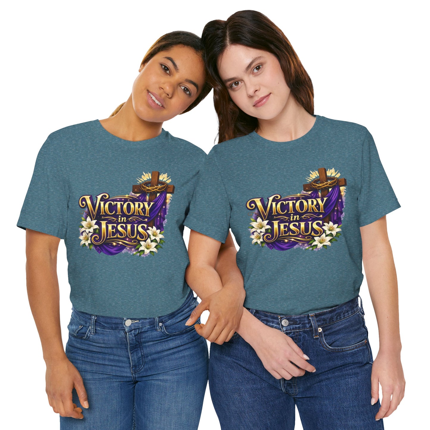 Victory In Jesus Christian T-Shirt — Cross Faith Tee