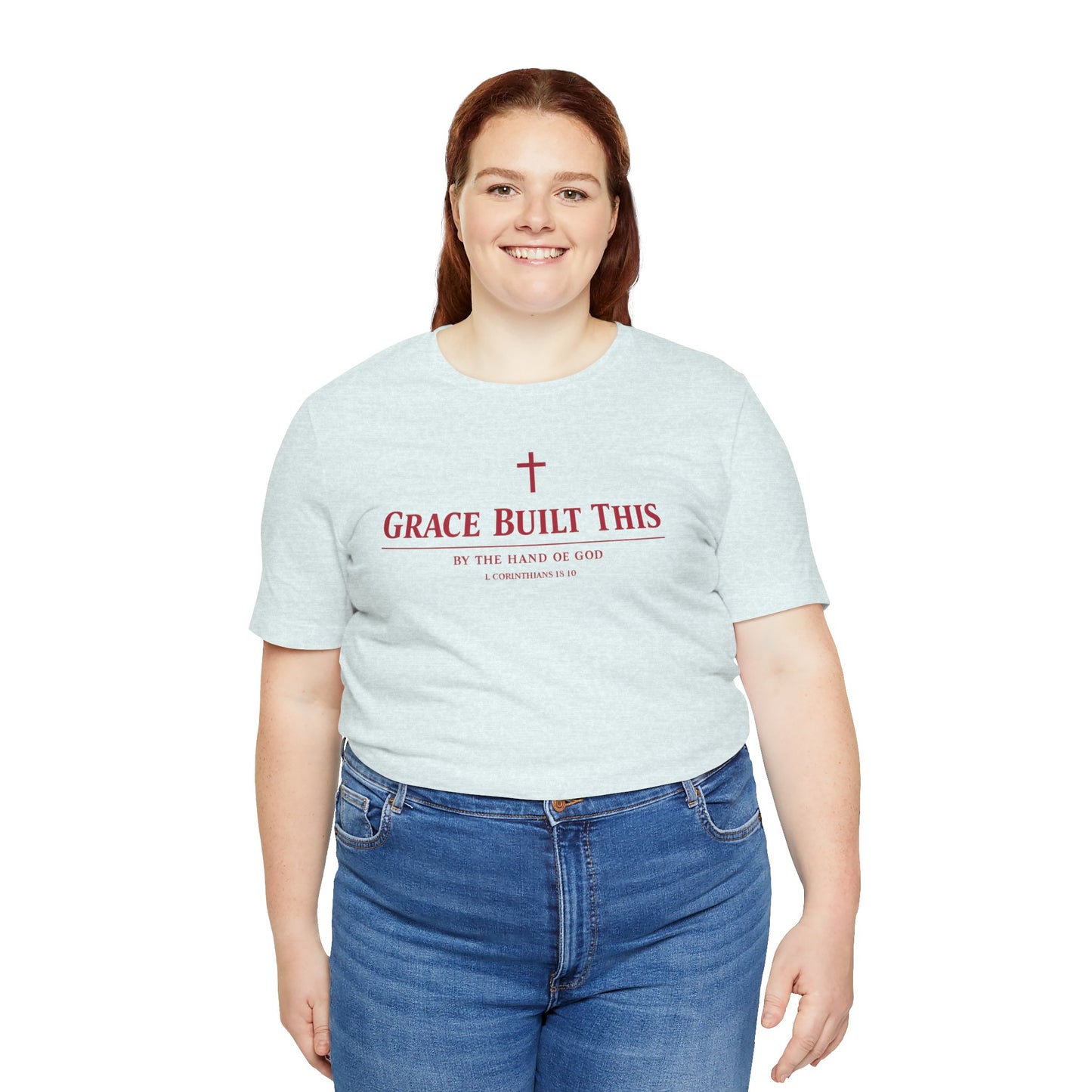 Grace Built This T-Shirt — Christian Faith Tee with Cross