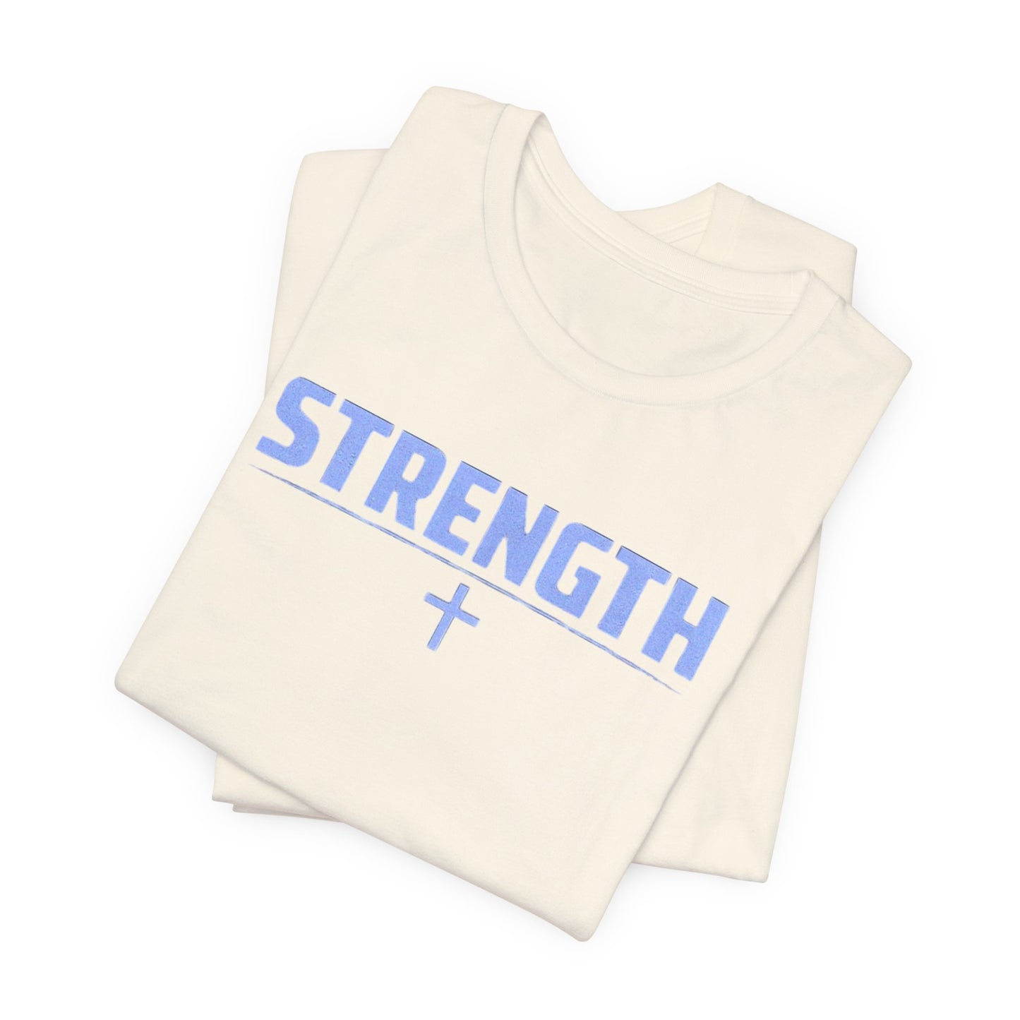 Strength with Cross Tee — Minimal Motivational Fitness Shirt