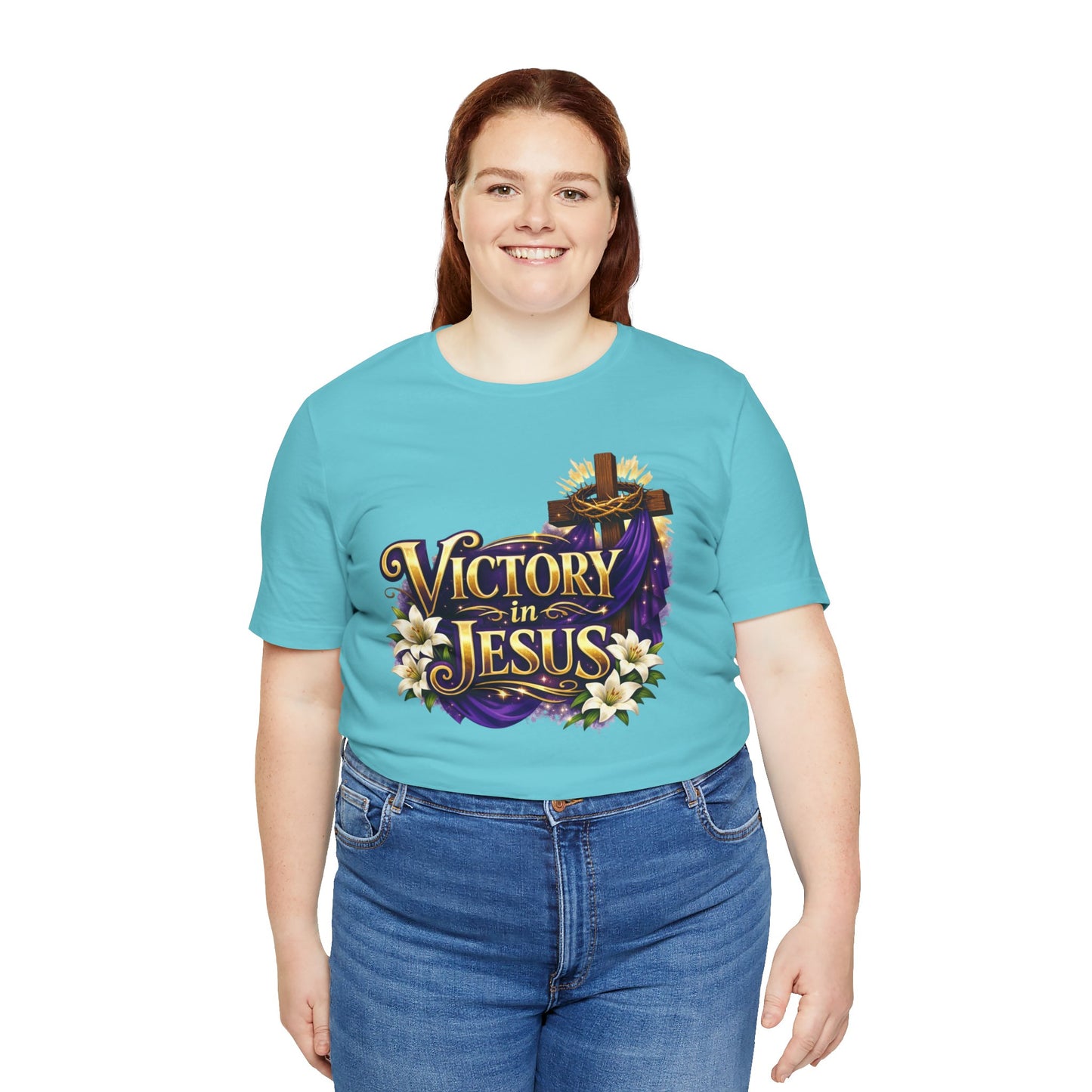 Victory In Jesus Christian T-Shirt — Cross Faith Tee