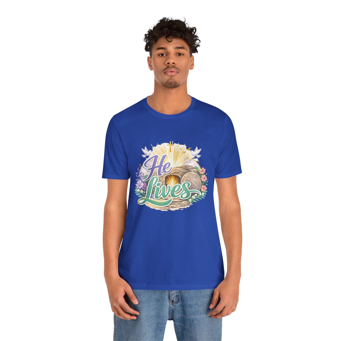 He Lives Jesus Tomb Tee — Christian Easter T‑Shirt