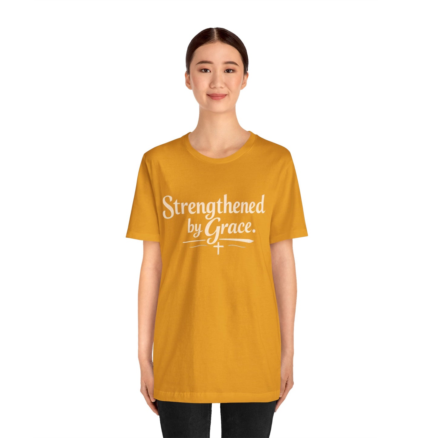 Strengthened by Grace T‑Shirt — Inspirational Faith Tee