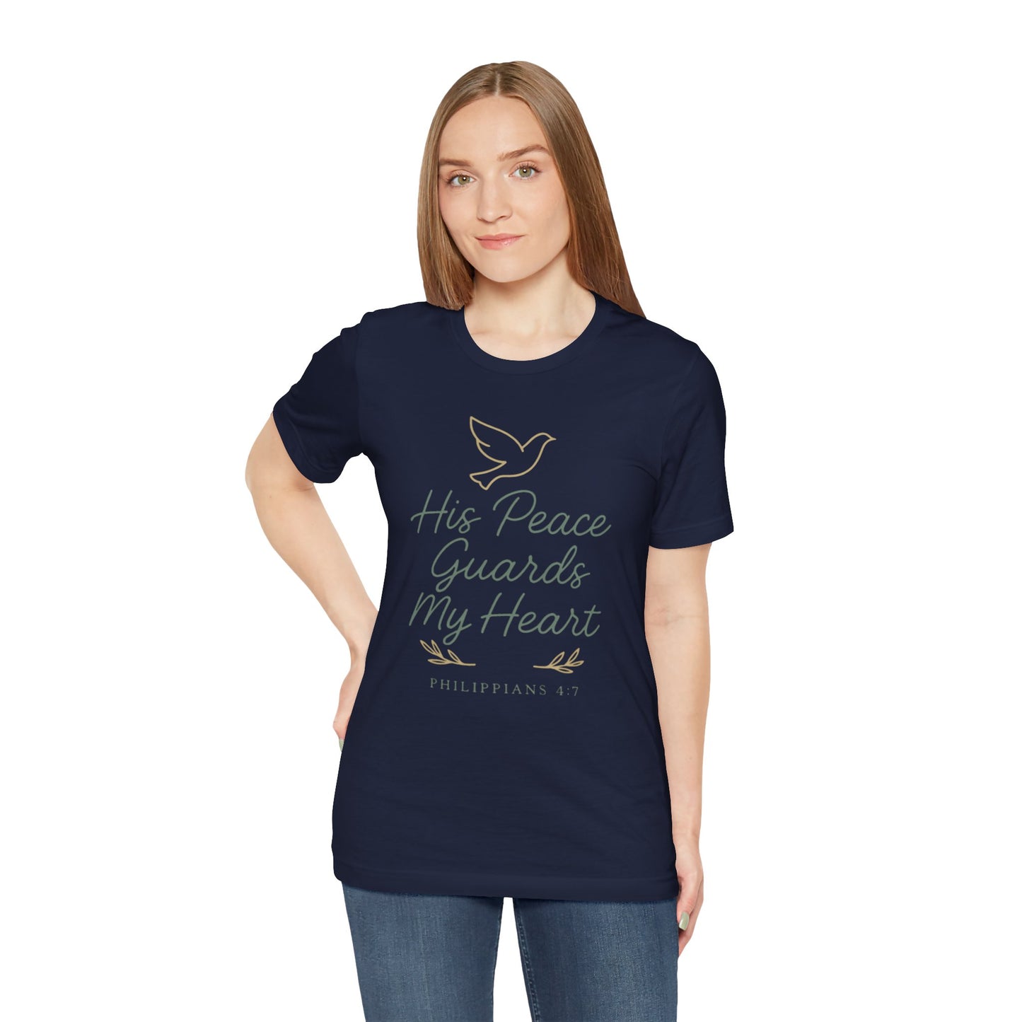 His Peace Guards My Heart Tee — Philippians 4:7 Christian Dove T-Shirt